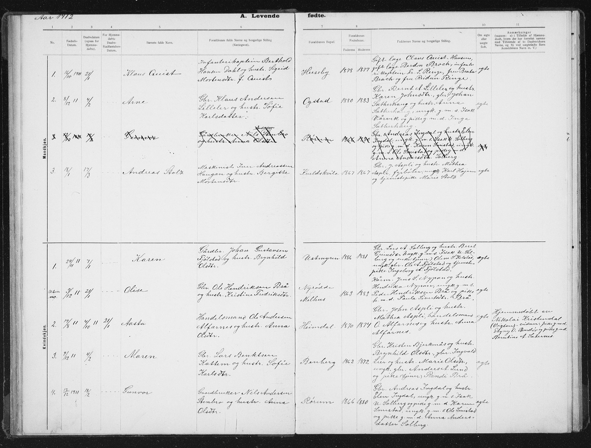 Ministerialprotokoller, klokkerbøker og fødselsregistre - Sør-Trøndelag, AV/SAT-A-1456/613/L0396: Parish register (copy) no. 613C04, 1902-1938