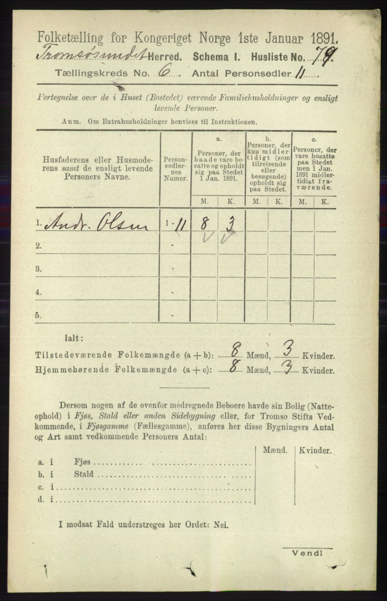 RA, 1891 census for 1934 Tromsøysund, 1891, p. 2994