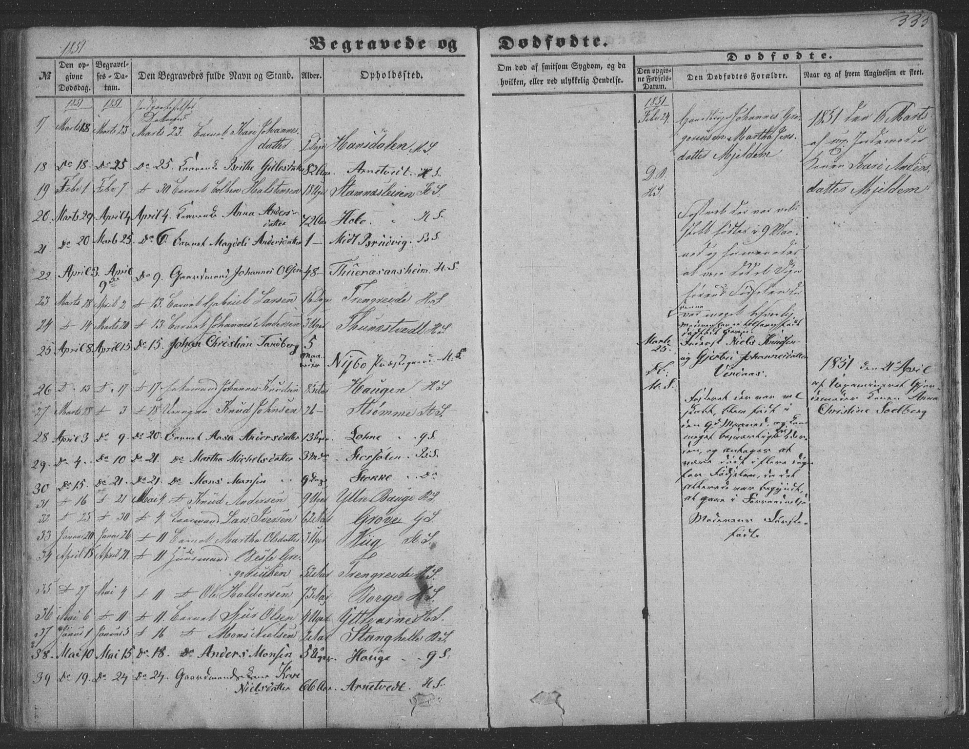 Haus sokneprestembete, AV/SAB-A-75601/H/Haa: Parish register (official) no. A 16 II, 1848-1857, p. 333