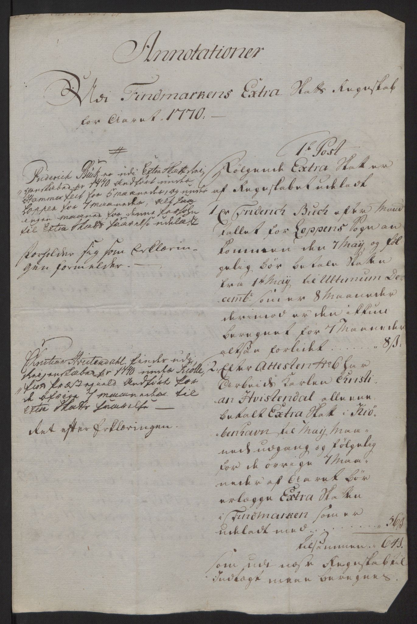 Rentekammeret inntil 1814, Reviderte regnskaper, Fogderegnskap, RA/EA-4092/R69/L4910: Ekstraskatten  Finnmark/Vardøhus, 1762-1772, p. 438
