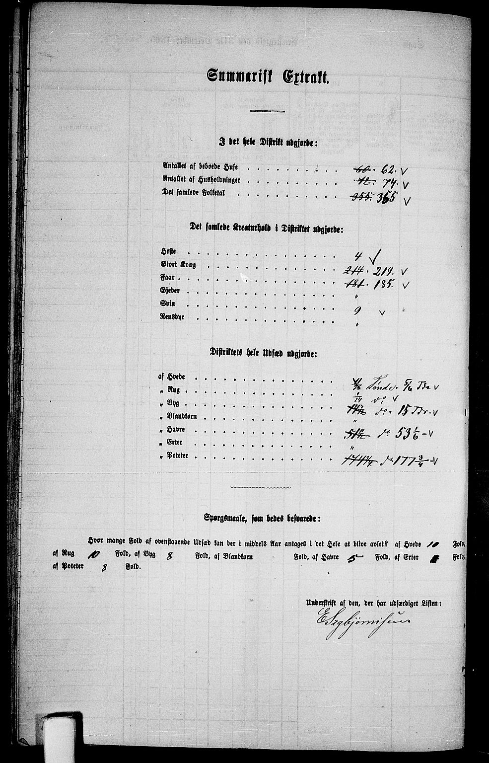 RA, 1865 census for Herad, 1865, p. 73