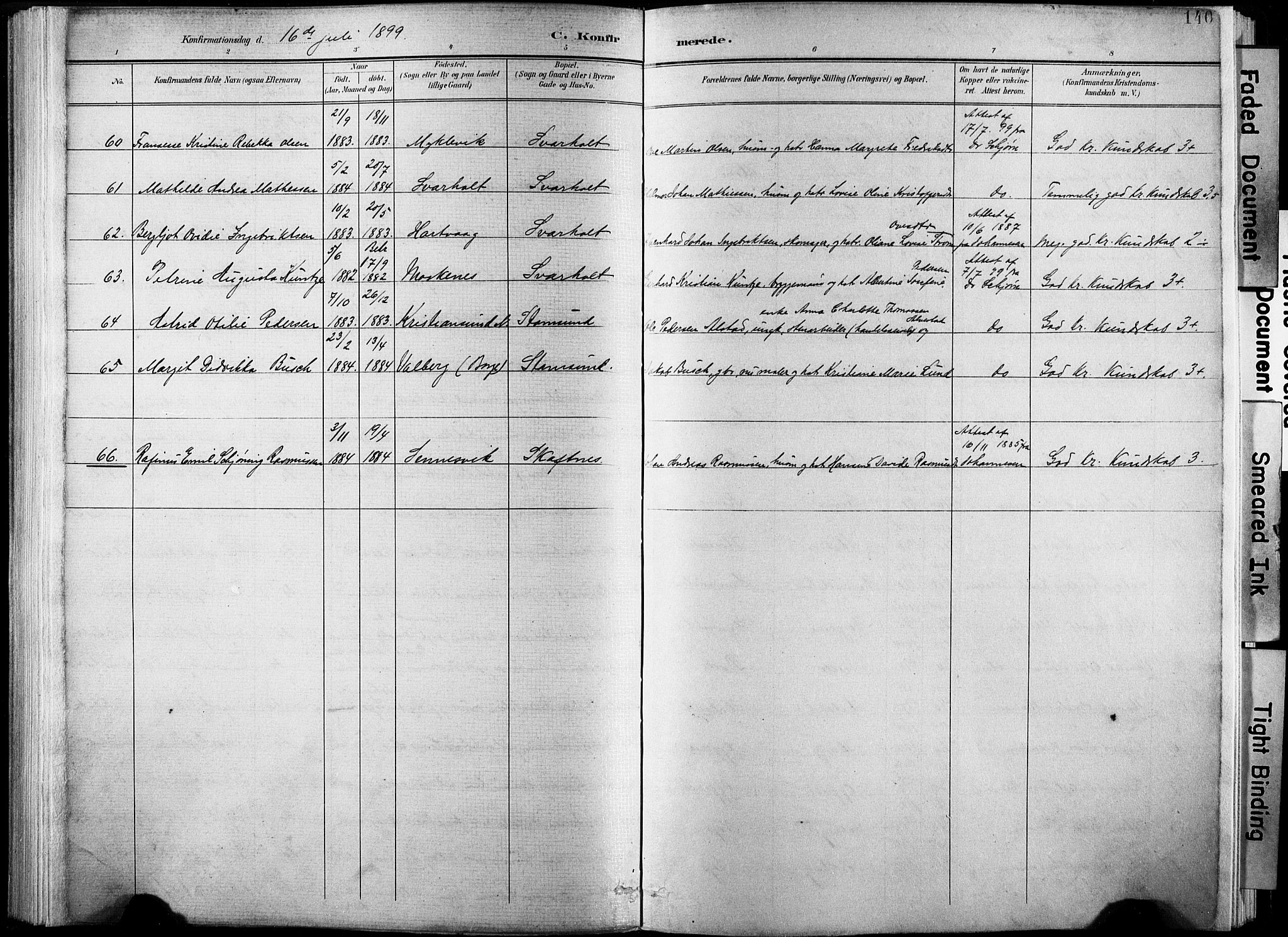 Ministerialprotokoller, klokkerbøker og fødselsregistre - Nordland, AV/SAT-A-1459/881/L1151: Parish register (official) no. 881A04, 1899-1907, p. 140