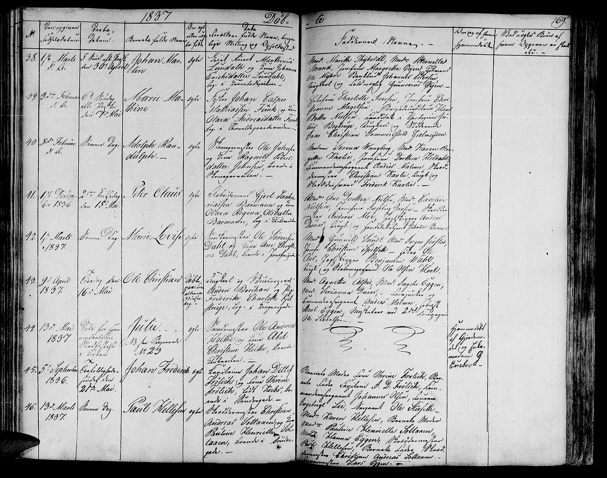 Ministerialprotokoller, klokkerbøker og fødselsregistre - Sør-Trøndelag, AV/SAT-A-1456/602/L0108: Parish register (official) no. 602A06, 1821-1839, p. 169