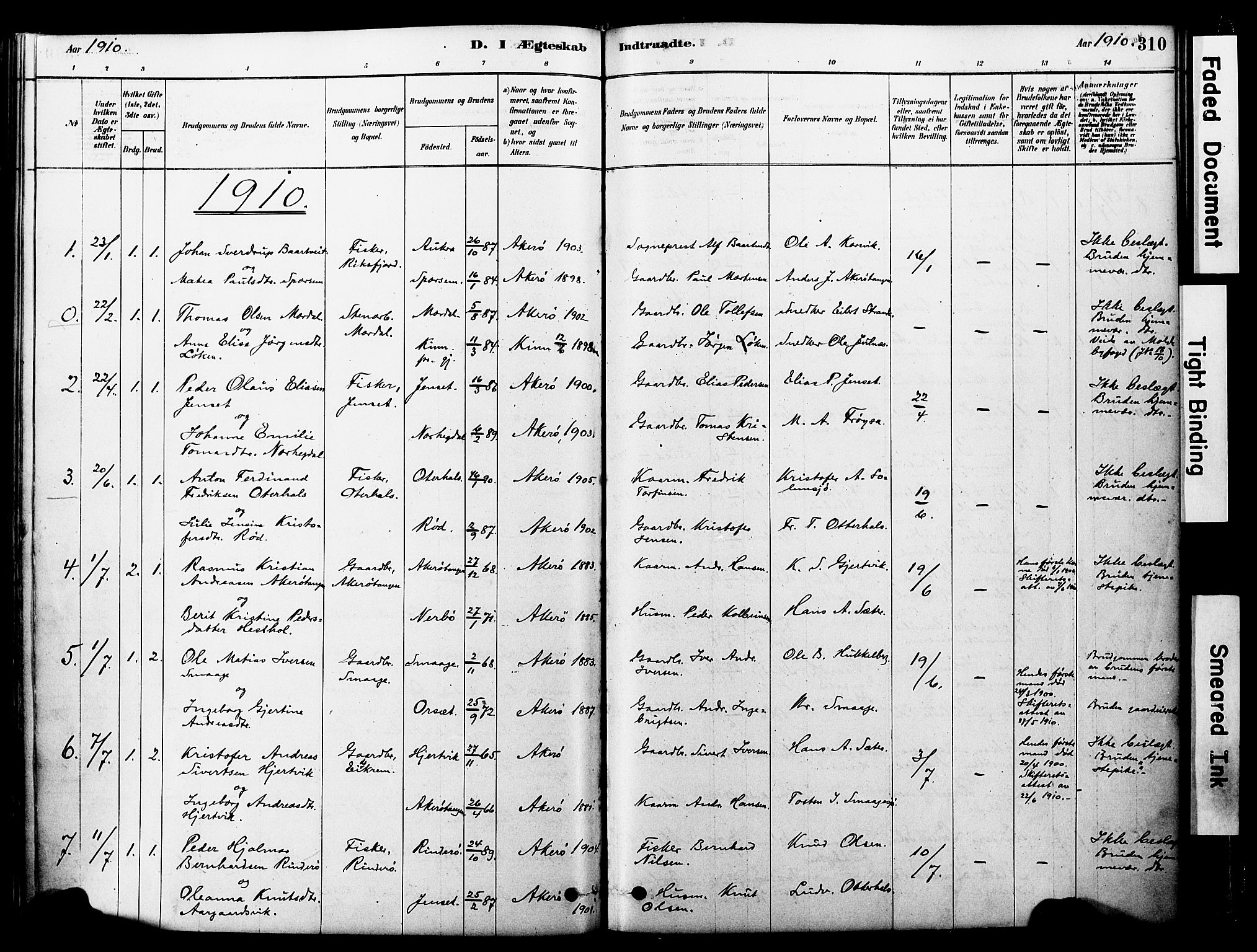 Ministerialprotokoller, klokkerbøker og fødselsregistre - Møre og Romsdal, SAT/A-1454/560/L0721: Parish register (official) no. 560A05, 1878-1917, p. 310