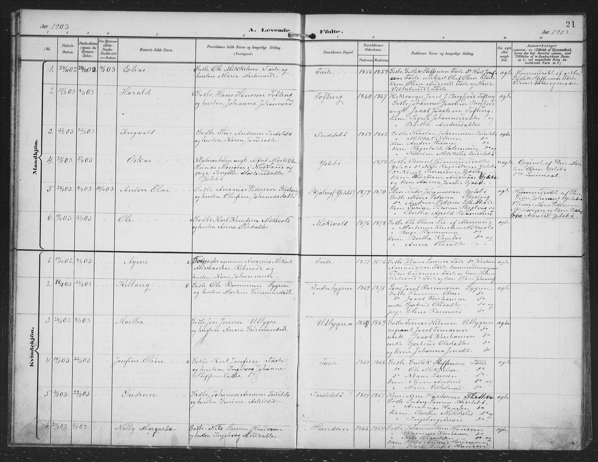 Alversund Sokneprestembete, SAB/A-73901/H/Ha/Hab: Parish register (copy) no. B 4, 1897-1914, p. 21