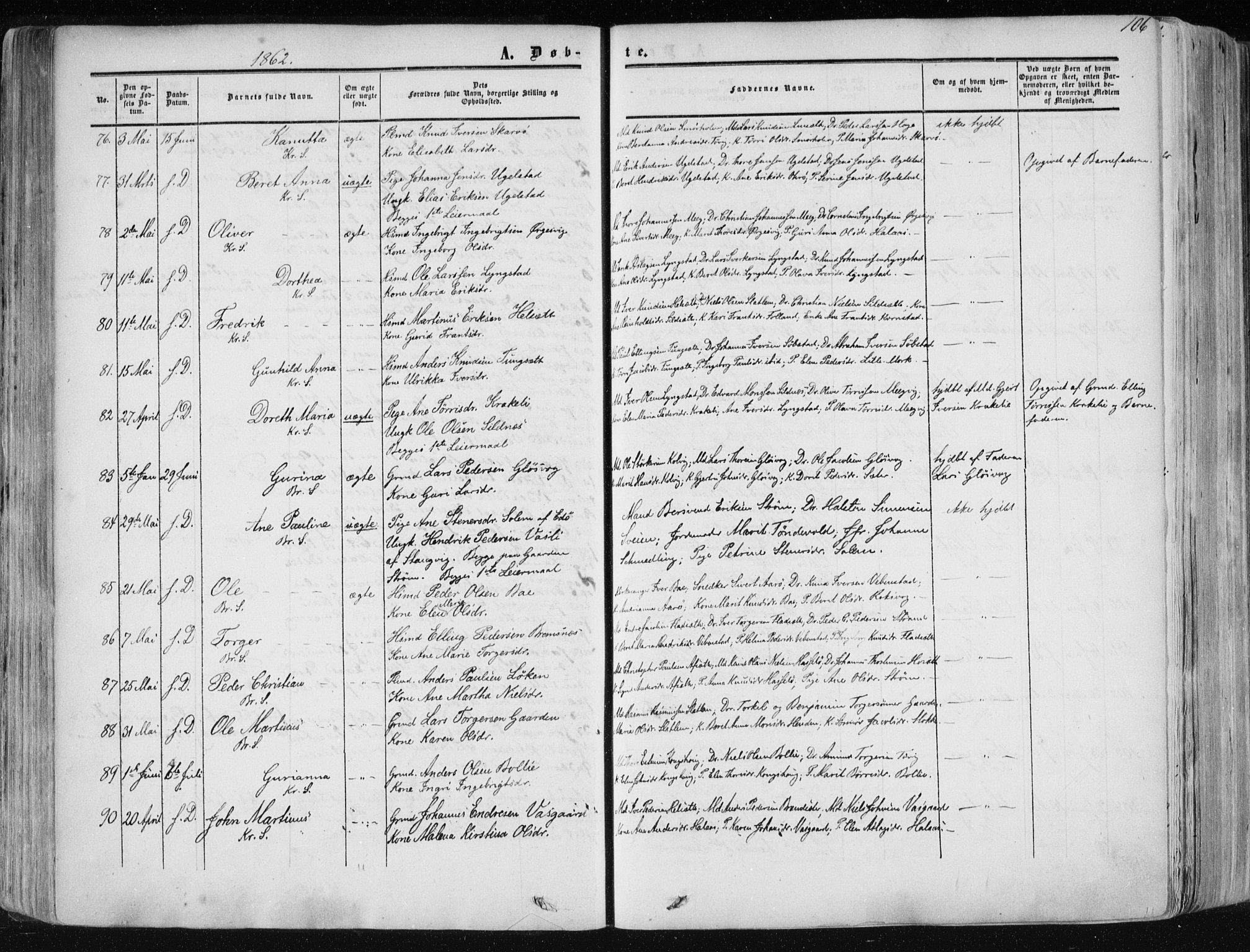 Ministerialprotokoller, klokkerbøker og fødselsregistre - Møre og Romsdal, AV/SAT-A-1454/568/L0804: Parish register (official) no. 568A11, 1854-1868, p. 106