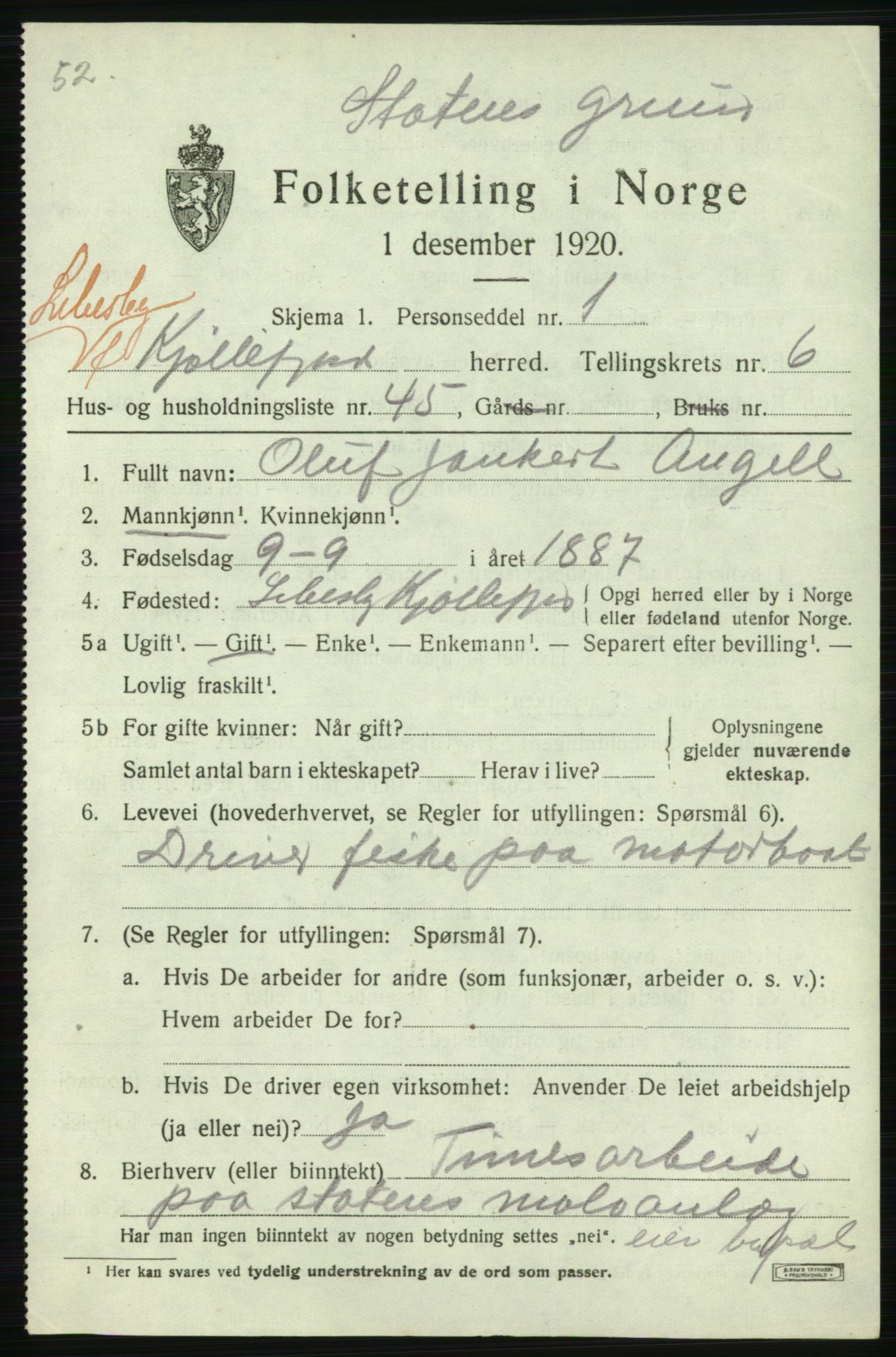 SATØ, 1920 census for Lebesby, 1920, p. 3515