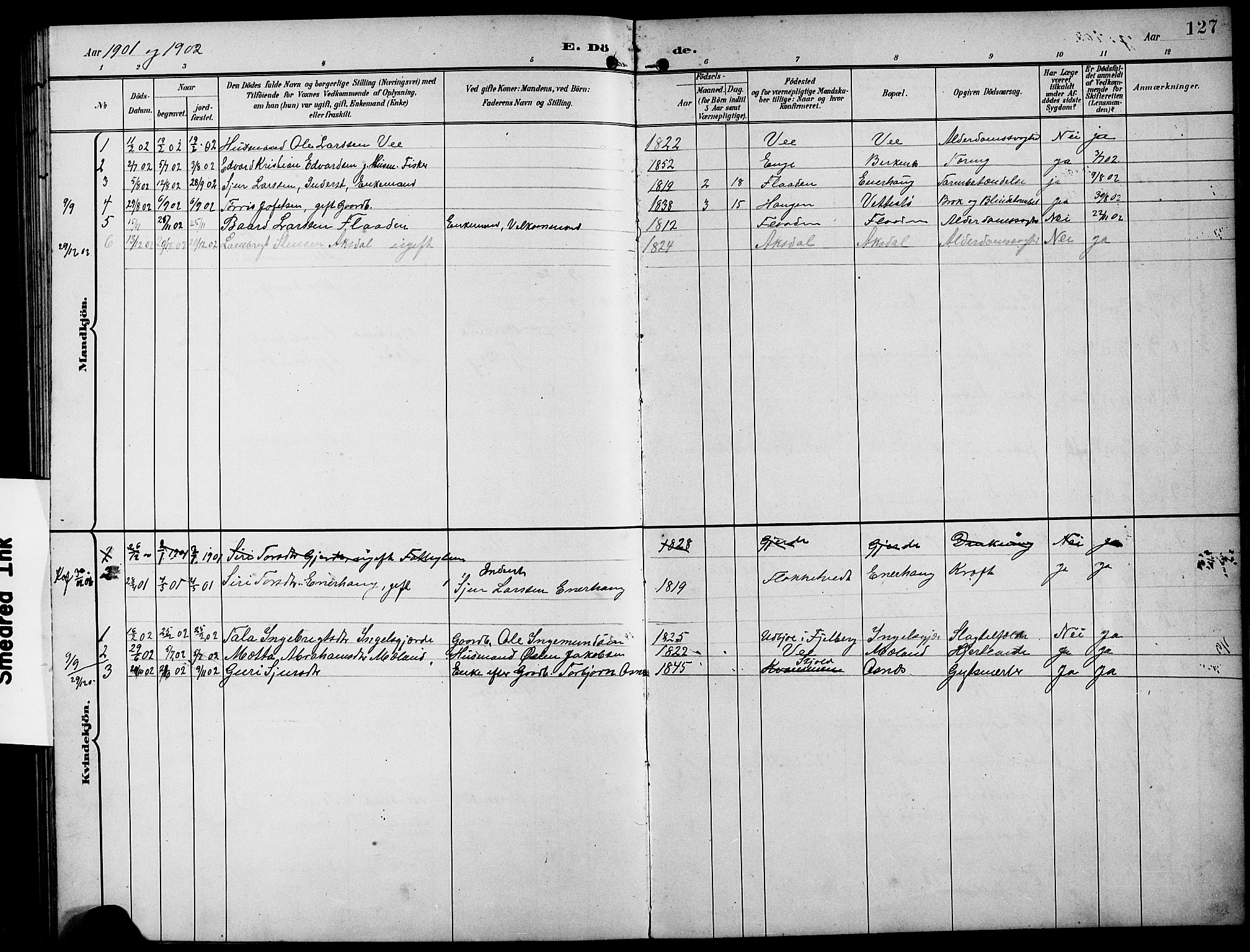 Etne sokneprestembete, SAB/A-75001/H/Hab: Parish register (copy) no. B 5, 1898-1926, p. 127