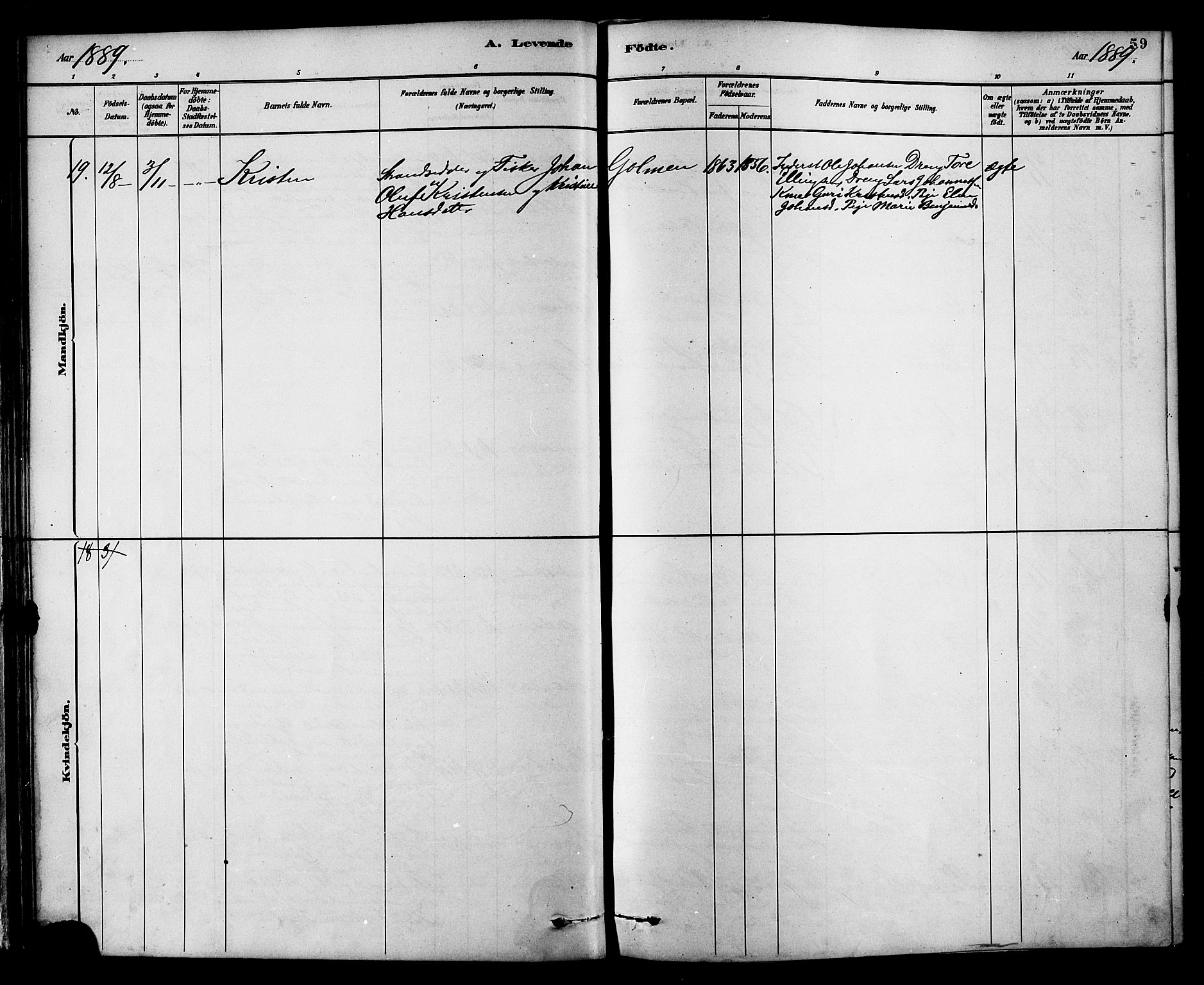 Ministerialprotokoller, klokkerbøker og fødselsregistre - Møre og Romsdal, AV/SAT-A-1454/577/L0896: Parish register (official) no. 577A03, 1880-1898, p. 59