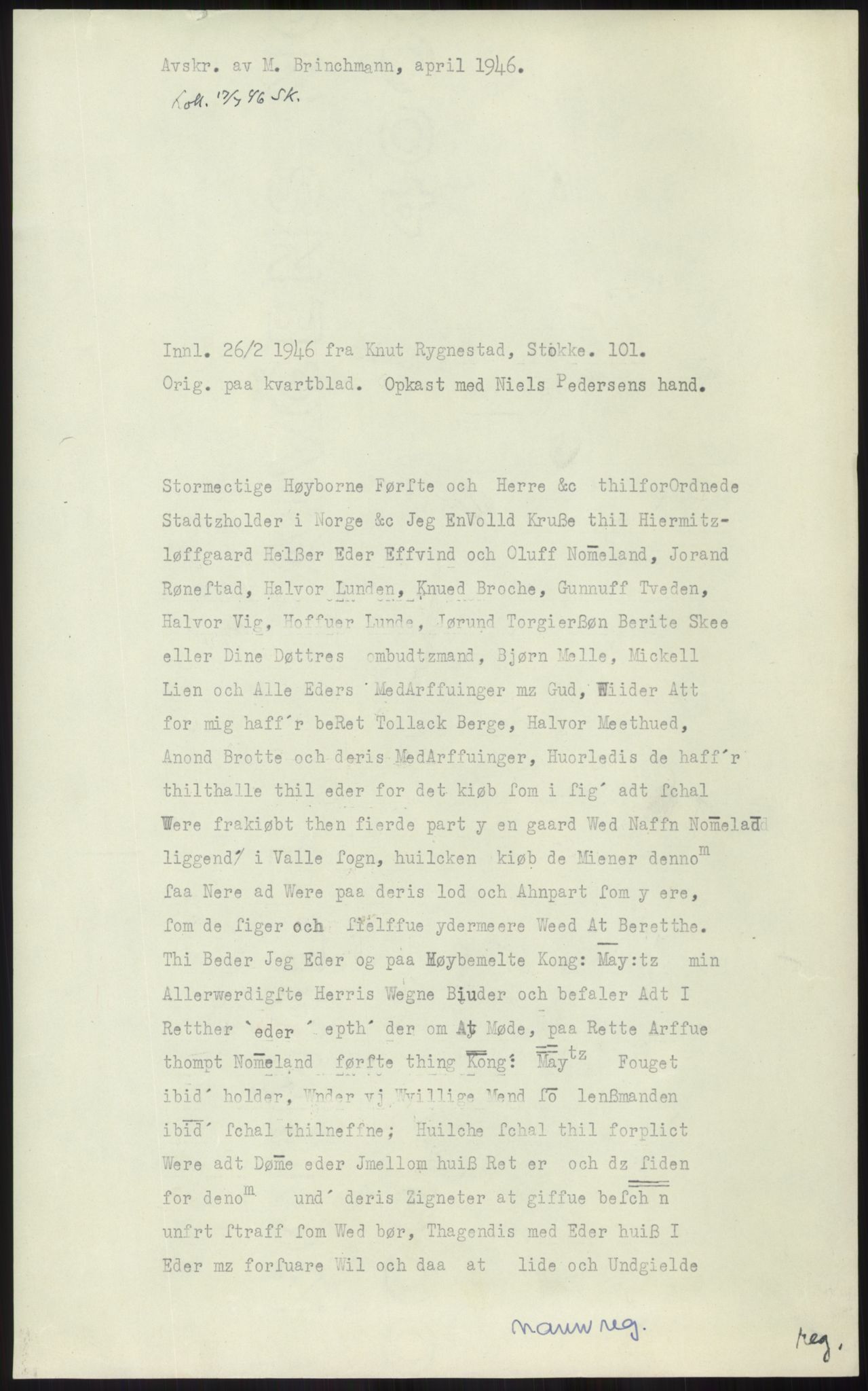 Samlinger til kildeutgivelse, Diplomavskriftsamlingen, RA/EA-4053/H/Ha, p. 1430