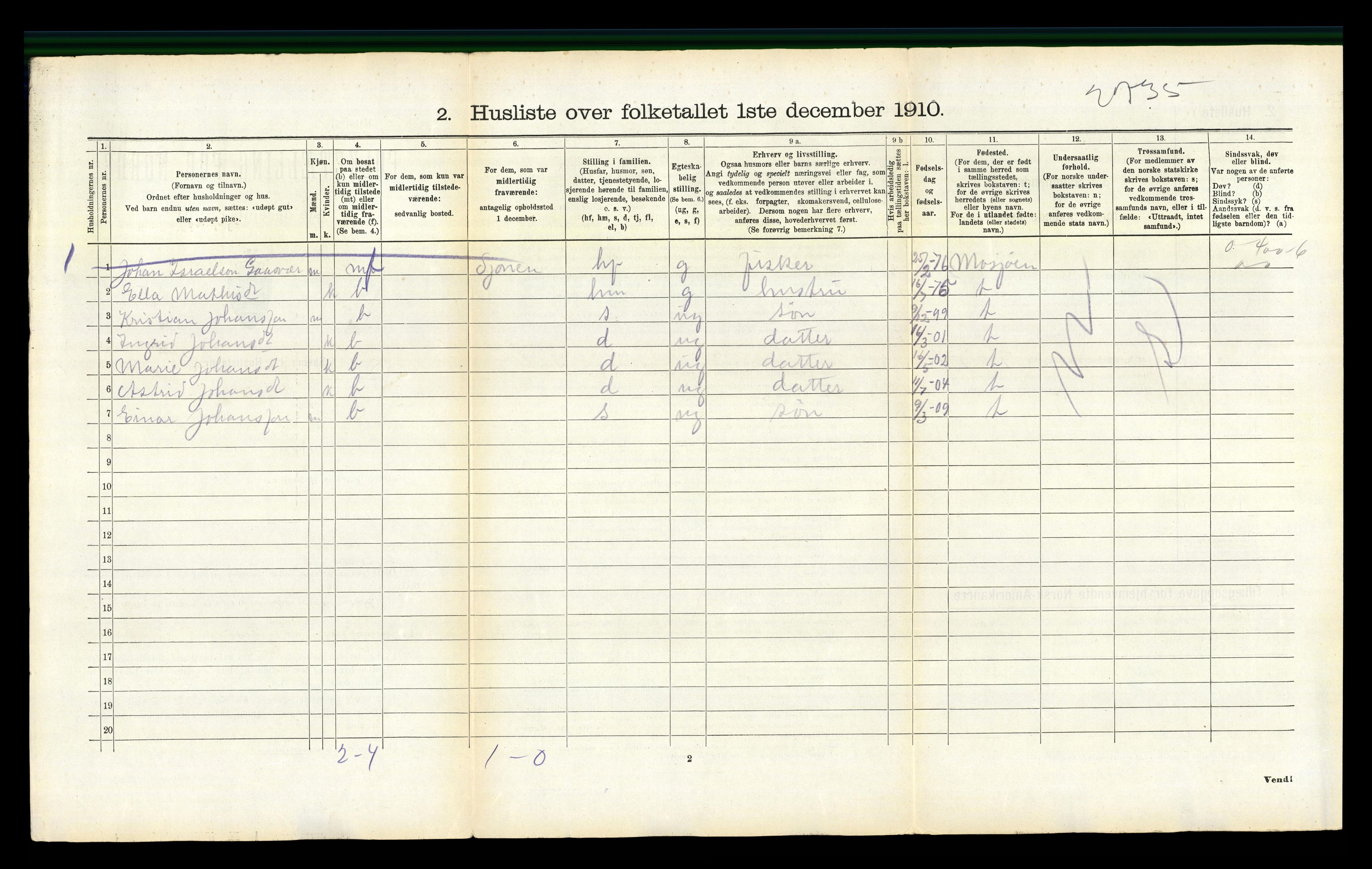 RA, 1910 census for Herøy, 1910, p. 458