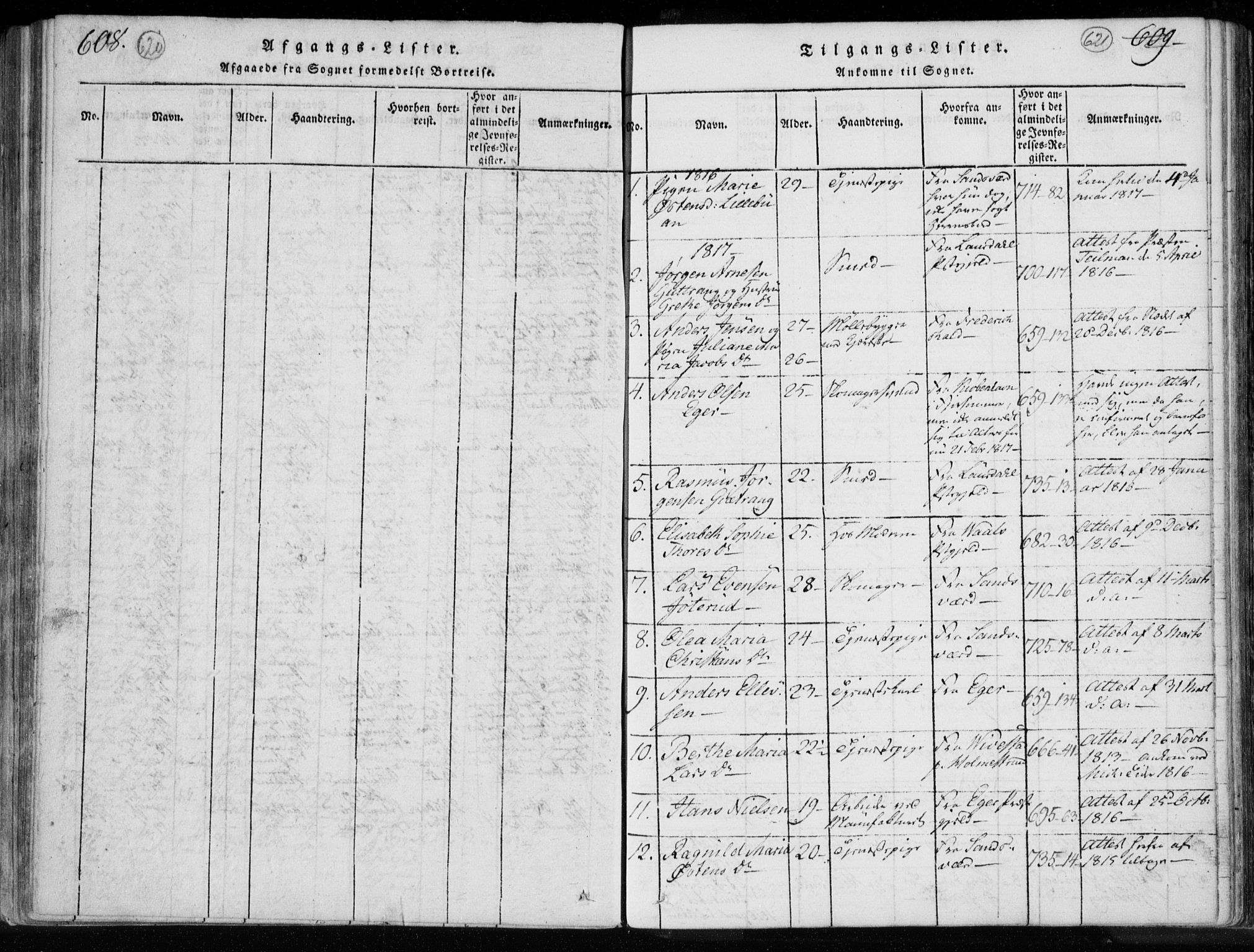 Kongsberg kirkebøker, AV/SAKO-A-22/F/Fa/L0008: Parish register (official) no. I 8, 1816-1839, p. 620-621