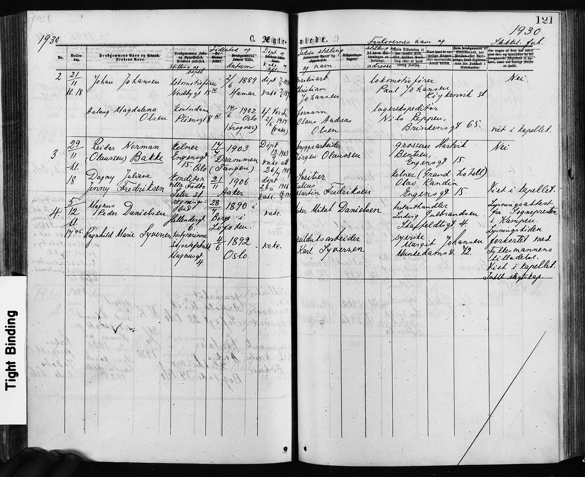 Krohgstøtten sykehusprest Kirkebøker, SAO/A-10854/F/Fa/L0002: Parish register (official) no. 2, 1873-1932, p. 121