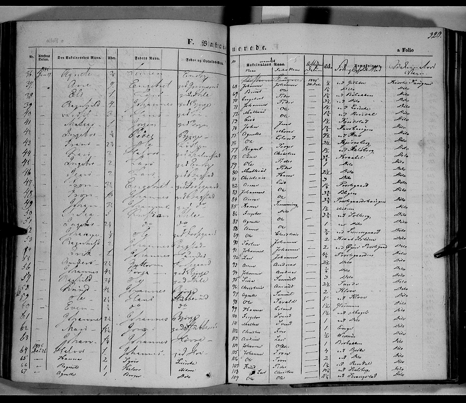 Øyer prestekontor, SAH/PREST-084/H/Ha/Haa/L0005: Parish register (official) no. 5, 1842-1857, p. 320