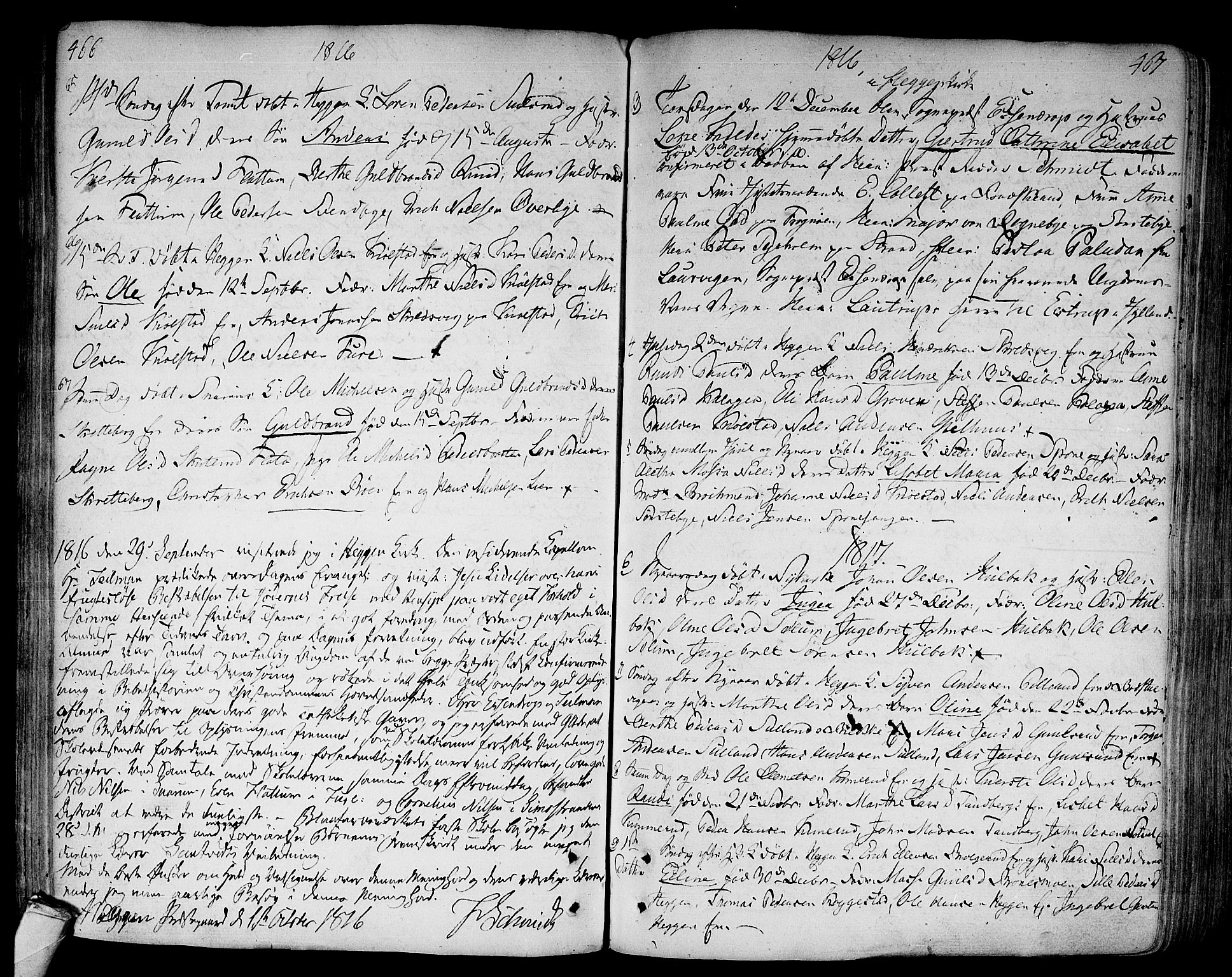 Modum kirkebøker, AV/SAKO-A-234/F/Fa/L0003: Parish register (official) no. 3, 1783-1819, p. 466-467