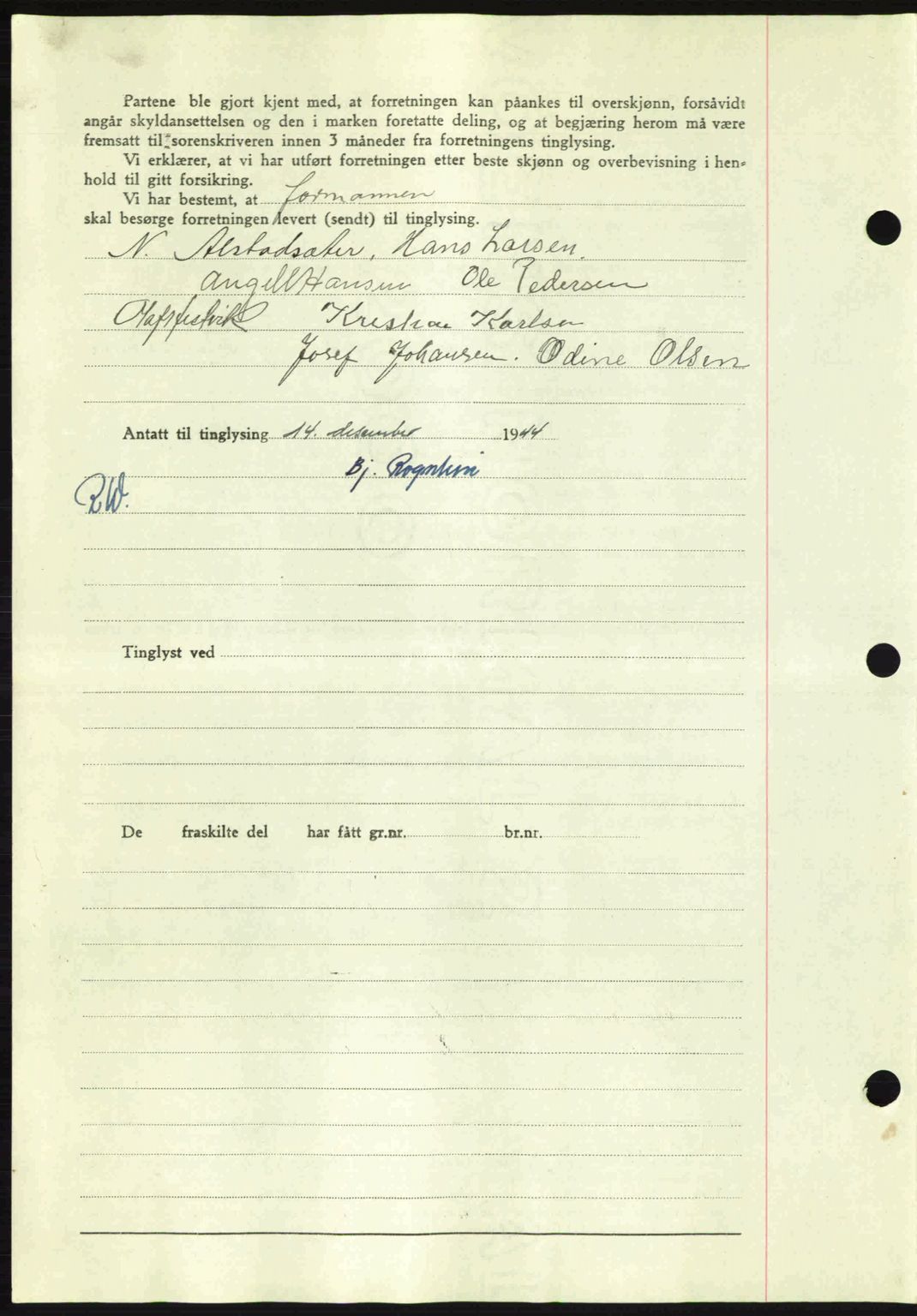 Salten sorenskriveri, SAT/A-4578/1/2/2C: Mortgage book no. A14-15, 1943-1945, Diary no: : 2632/1944