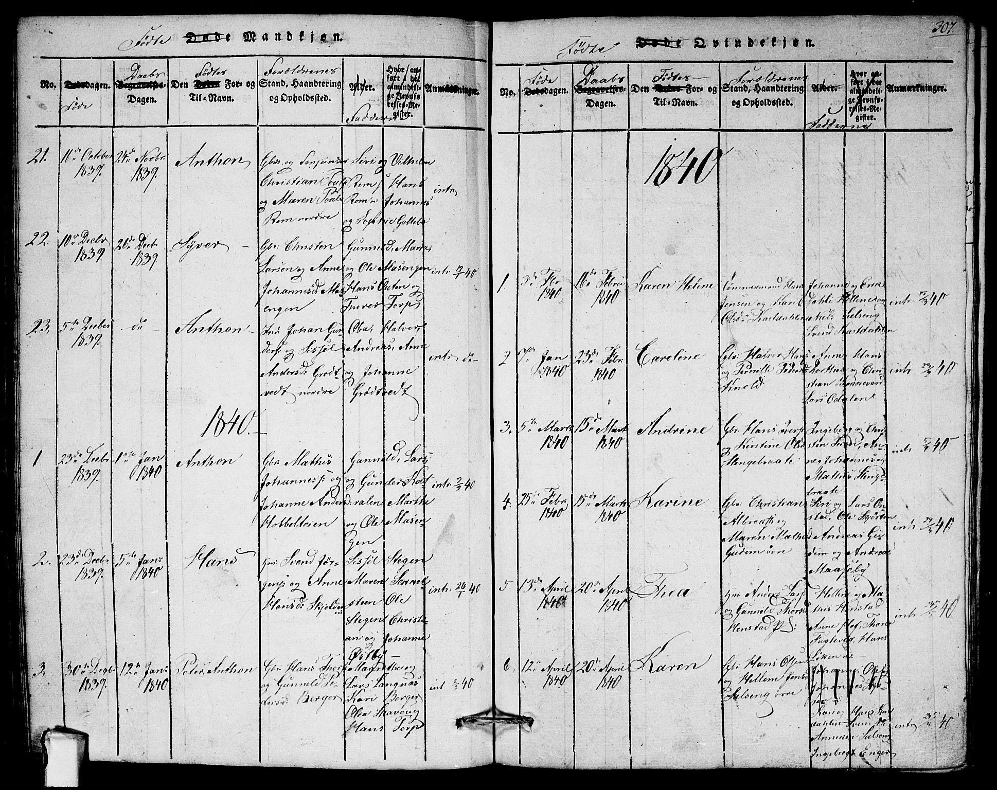 Askim prestekontor Kirkebøker, AV/SAO-A-10900/G/Ga/L0001: Parish register (copy) no. 1, 1817-1846, p. 306-307
