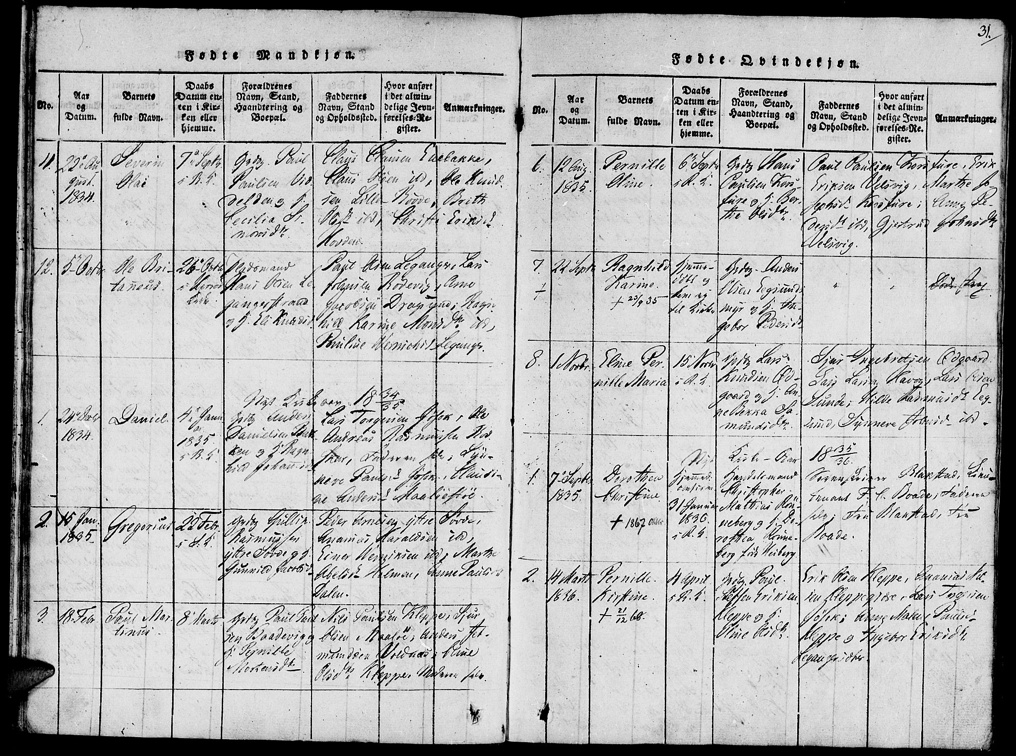 Ministerialprotokoller, klokkerbøker og fødselsregistre - Møre og Romsdal, SAT/A-1454/504/L0054: Parish register (official) no. 504A01, 1816-1861, p. 31