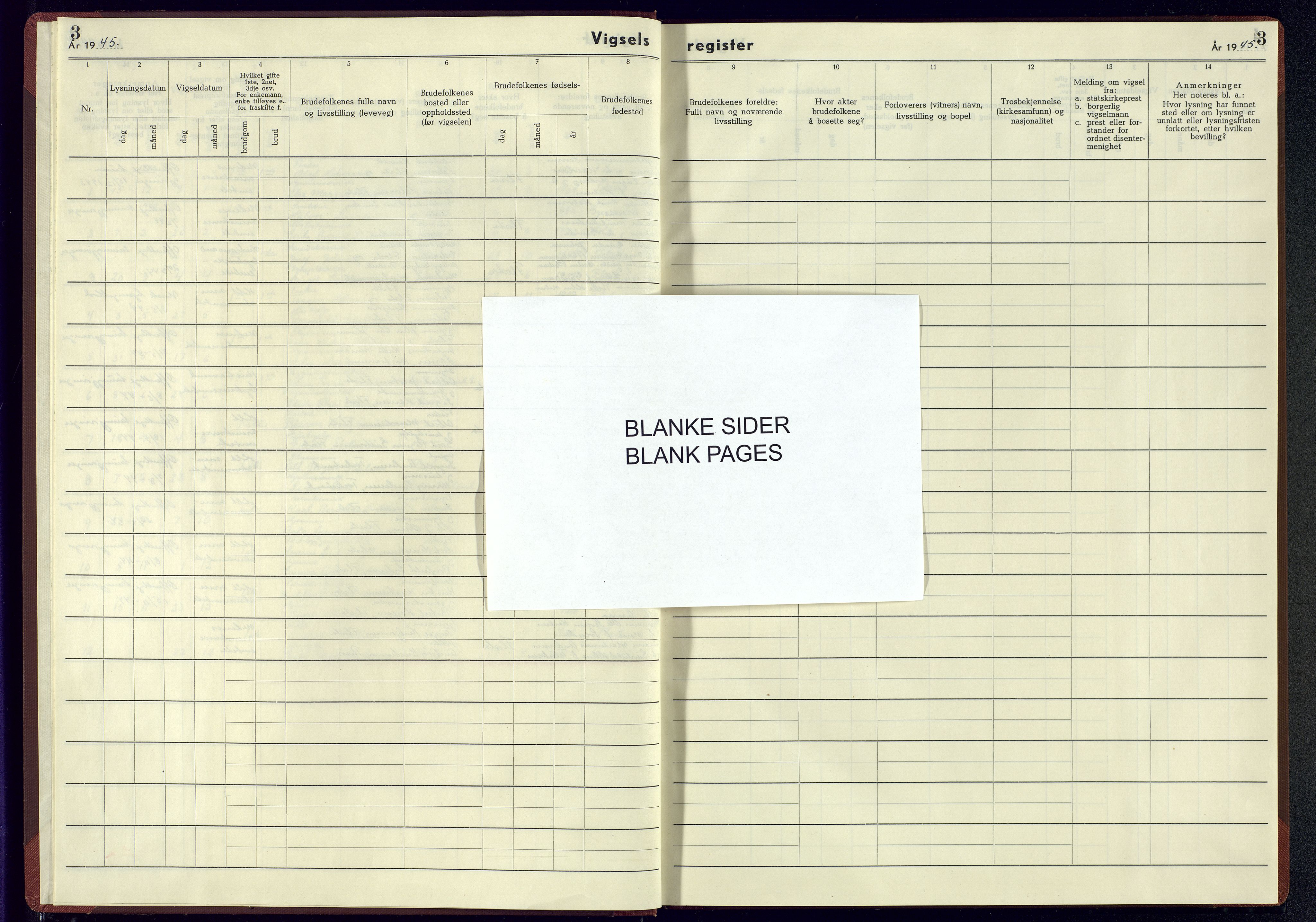 Austre Moland sokneprestkontor, SAK/1111-0001/J/Jb/L0008: Marriage register no. A-VI-31, 1942-1944