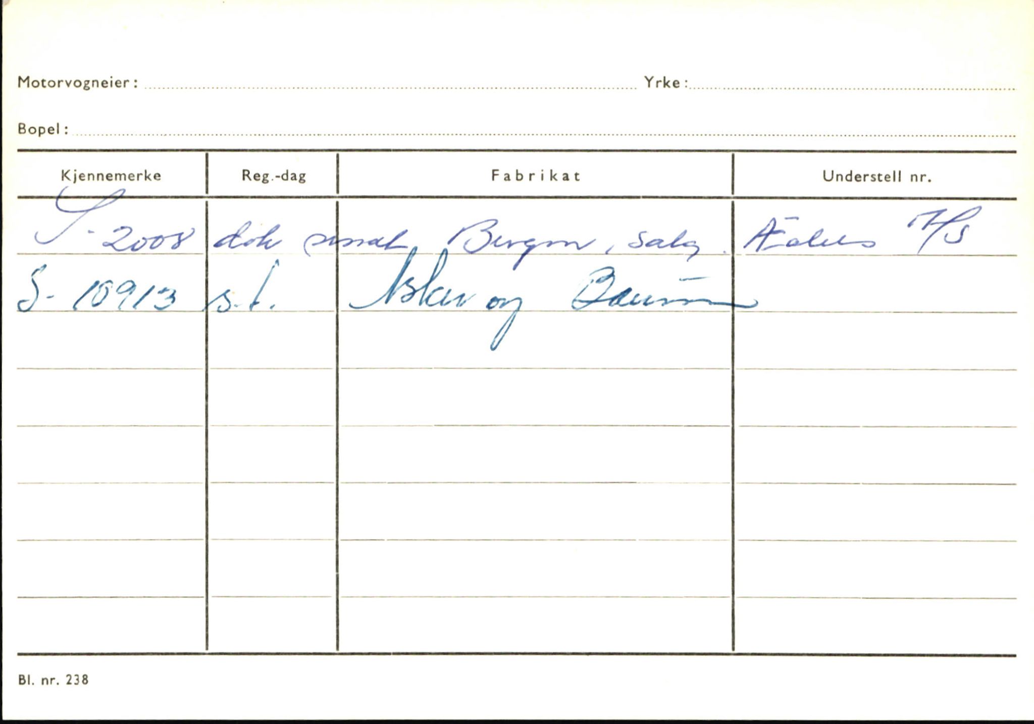 Statens vegvesen, Sogn og Fjordane vegkontor, SAB/A-5301/4/F/L0146: Registerkort Årdal R-Å samt diverse kort, 1945-1975, p. 141