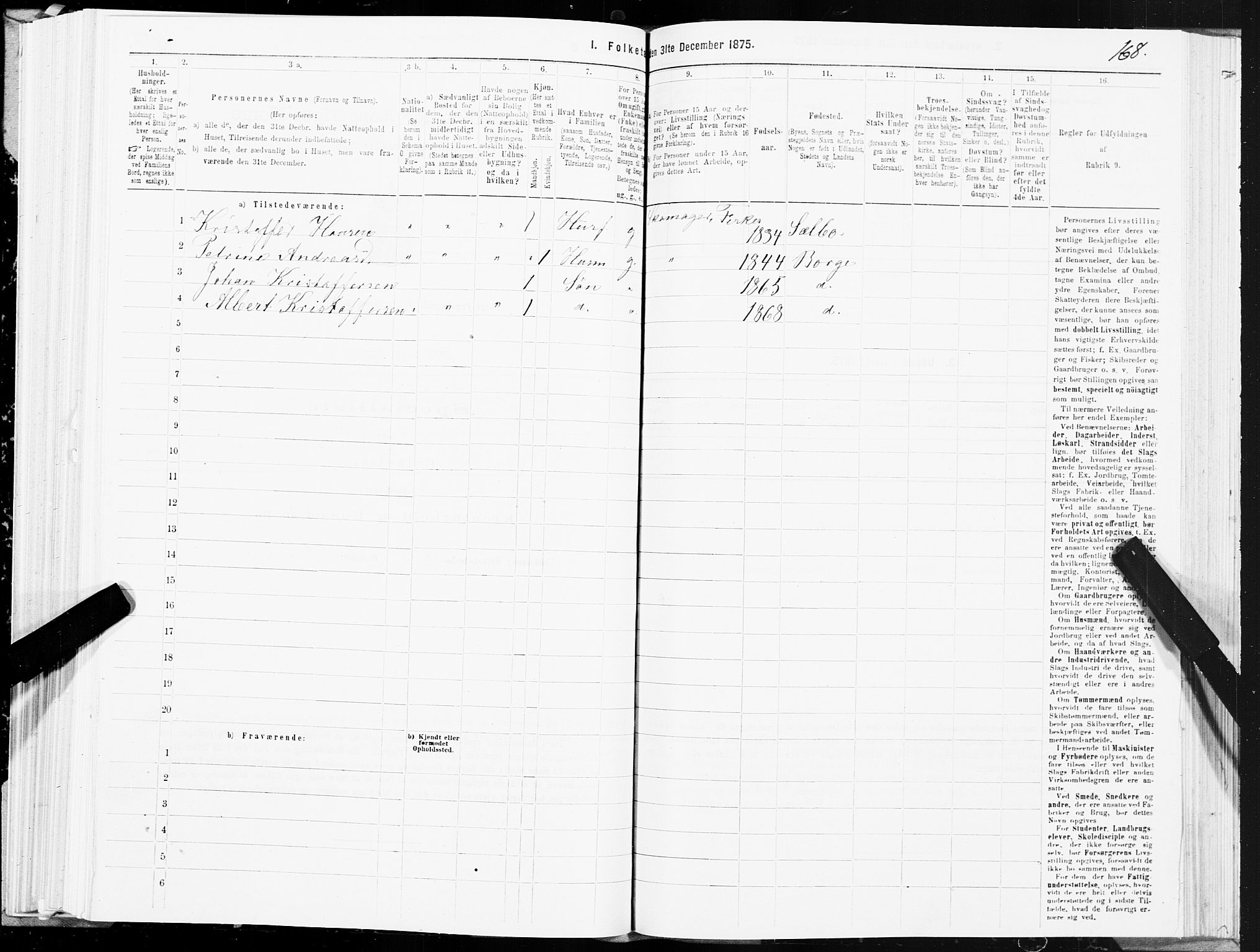 SAT, 1875 census for 1862P Borge, 1875, p. 3168