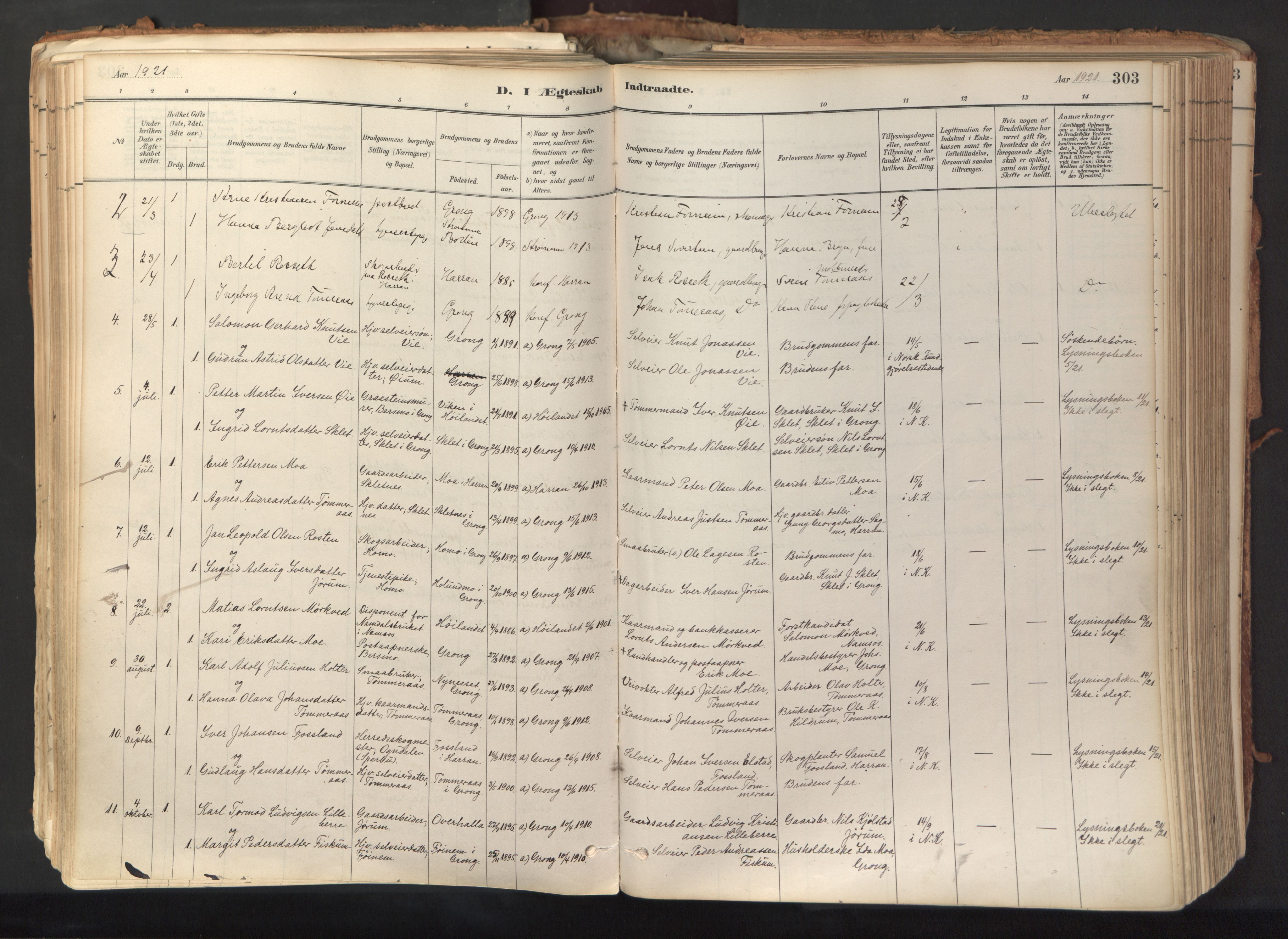 Ministerialprotokoller, klokkerbøker og fødselsregistre - Nord-Trøndelag, SAT/A-1458/758/L0519: Parish register (official) no. 758A04, 1880-1926, p. 303