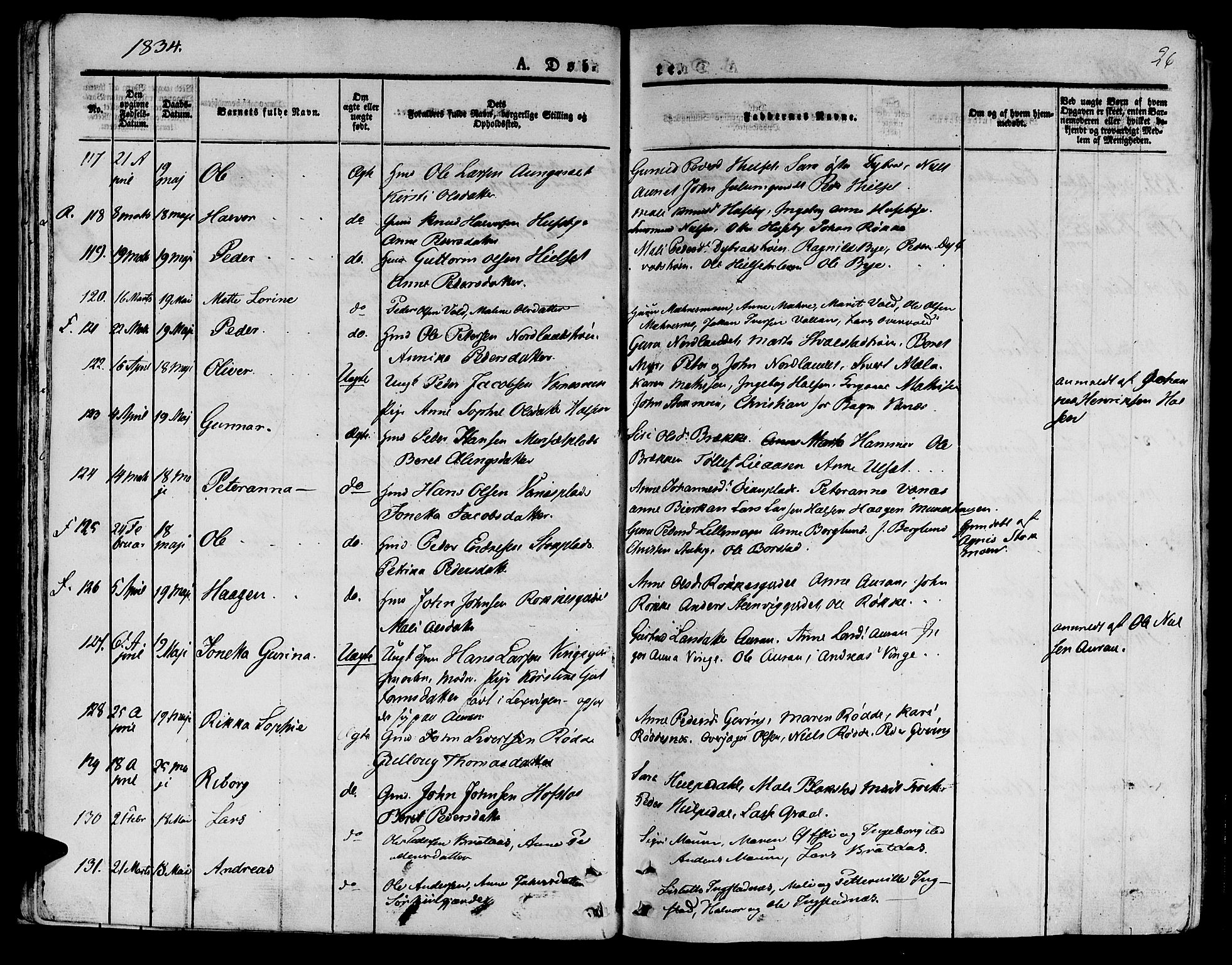 Ministerialprotokoller, klokkerbøker og fødselsregistre - Nord-Trøndelag, SAT/A-1458/709/L0071: Parish register (official) no. 709A11, 1833-1844, p. 26