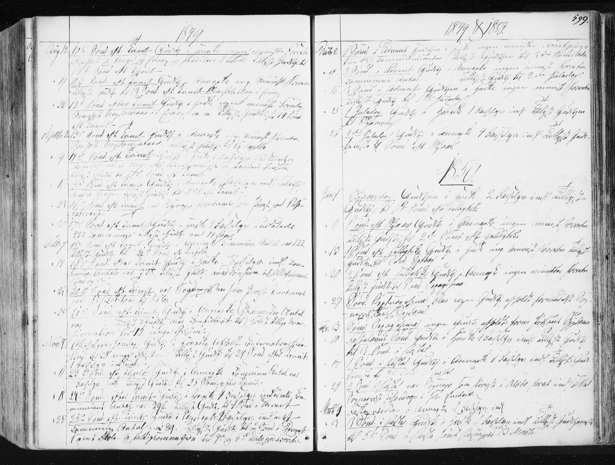 Ministerialprotokoller, klokkerbøker og fødselsregistre - Sør-Trøndelag, SAT/A-1456/665/L0771: Parish register (official) no. 665A06, 1830-1856, p. 599