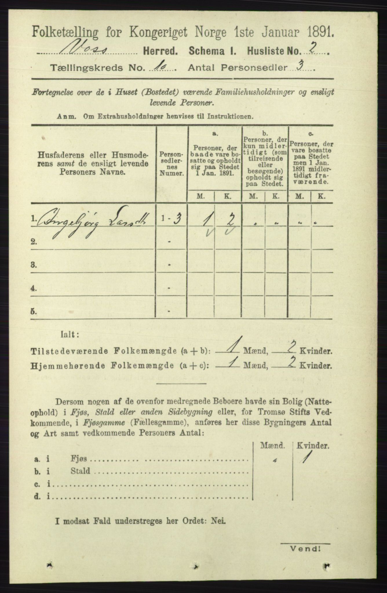 RA, 1891 census for 1235 Voss, 1891, p. 5106