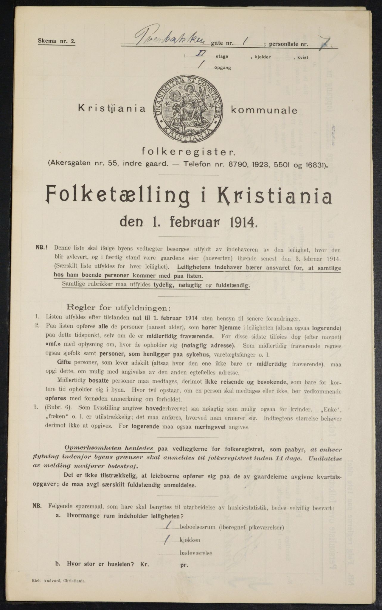 OBA, Municipal Census 1914 for Kristiania, 1914, p. 118184