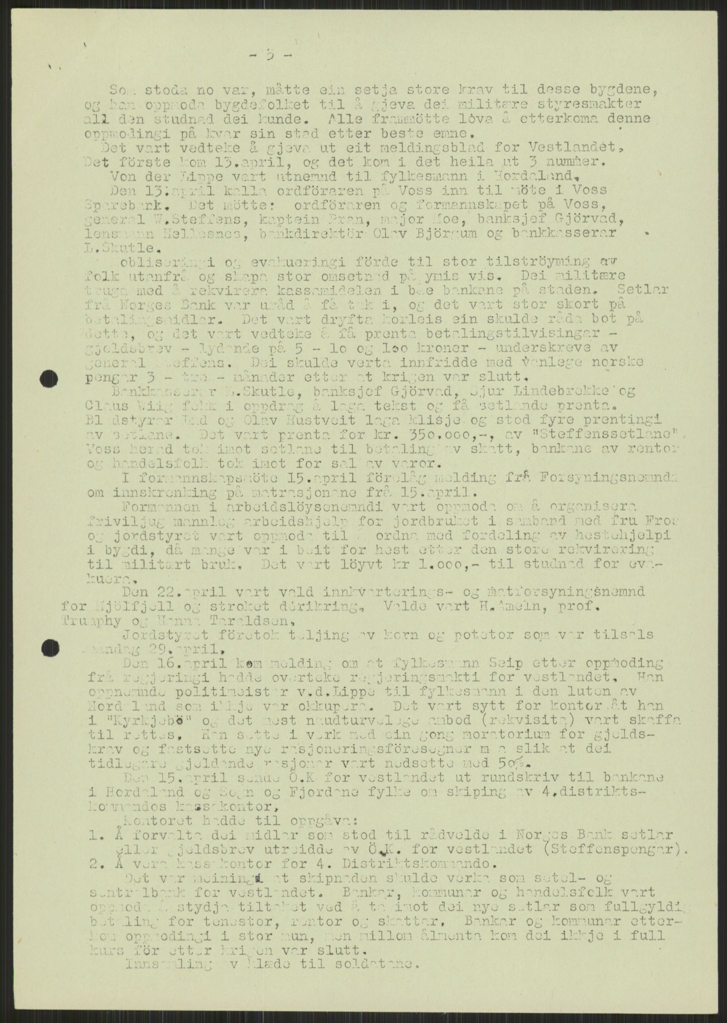 Forsvaret, Forsvarets krigshistoriske avdeling, AV/RA-RAFA-2017/Y/Ya/L0015: II-C-11-31 - Fylkesmenn.  Rapporter om krigsbegivenhetene 1940., 1940, p. 462