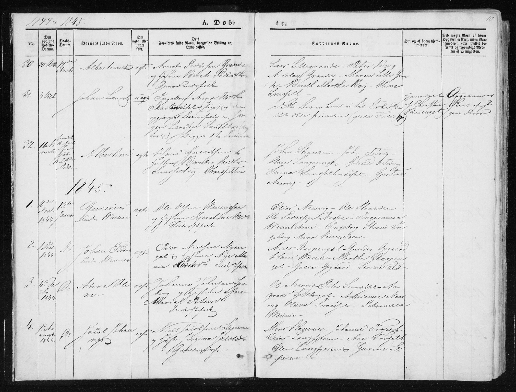 Ministerialprotokoller, klokkerbøker og fødselsregistre - Nord-Trøndelag, SAT/A-1458/733/L0323: Parish register (official) no. 733A02, 1843-1870, p. 10