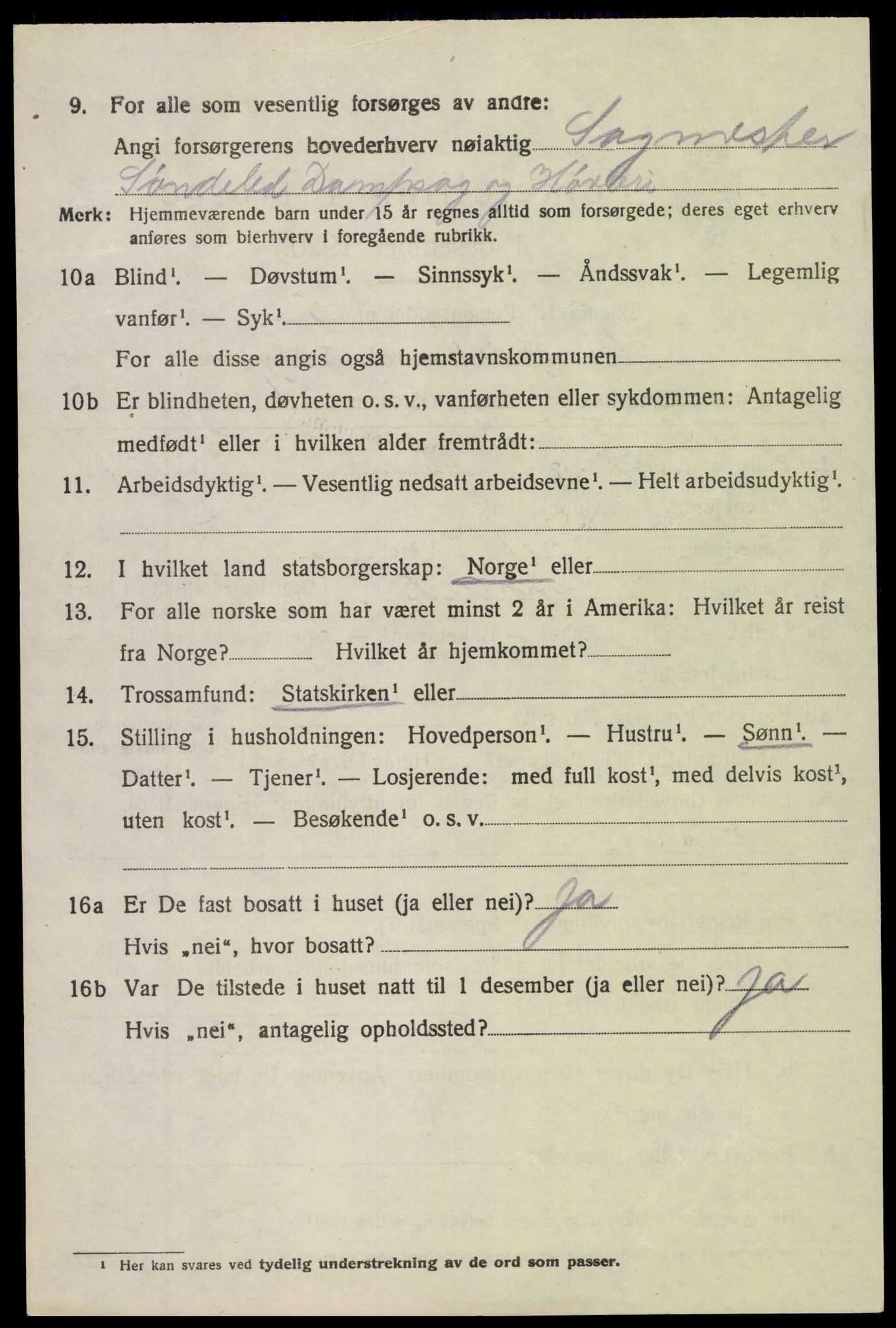 SAK, 1920 census for Søndeled, 1920, p. 5332