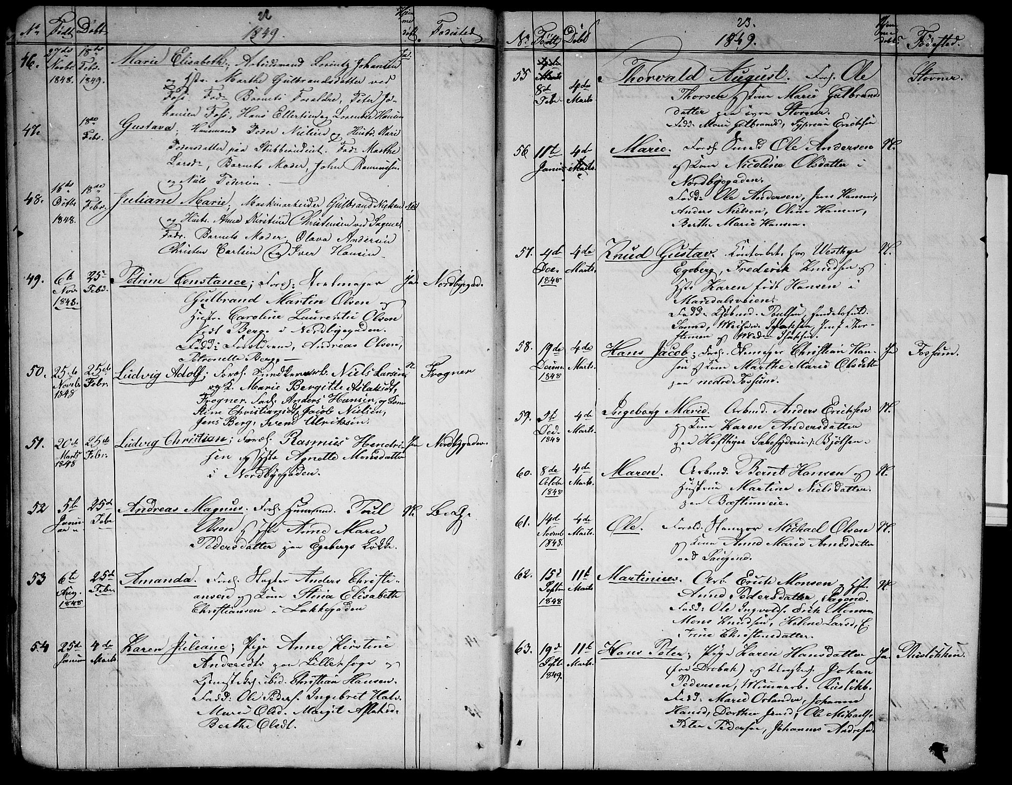 Aker prestekontor kirkebøker, AV/SAO-A-10861/G/L0009: Parish register (copy) no. 9, 1848-1852, p. 22-23