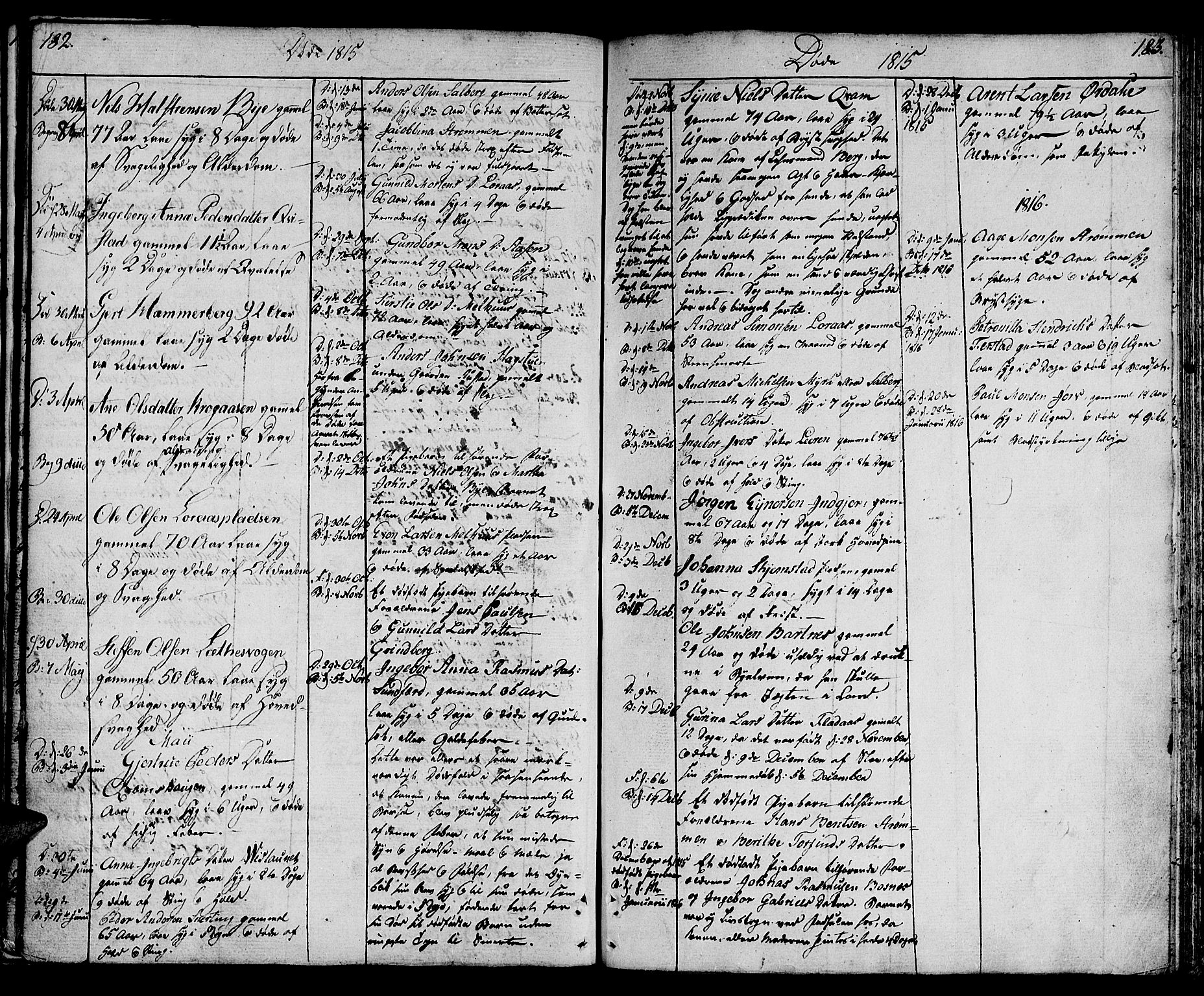 Ministerialprotokoller, klokkerbøker og fødselsregistre - Nord-Trøndelag, SAT/A-1458/730/L0274: Parish register (official) no. 730A03, 1802-1816, p. 182-183