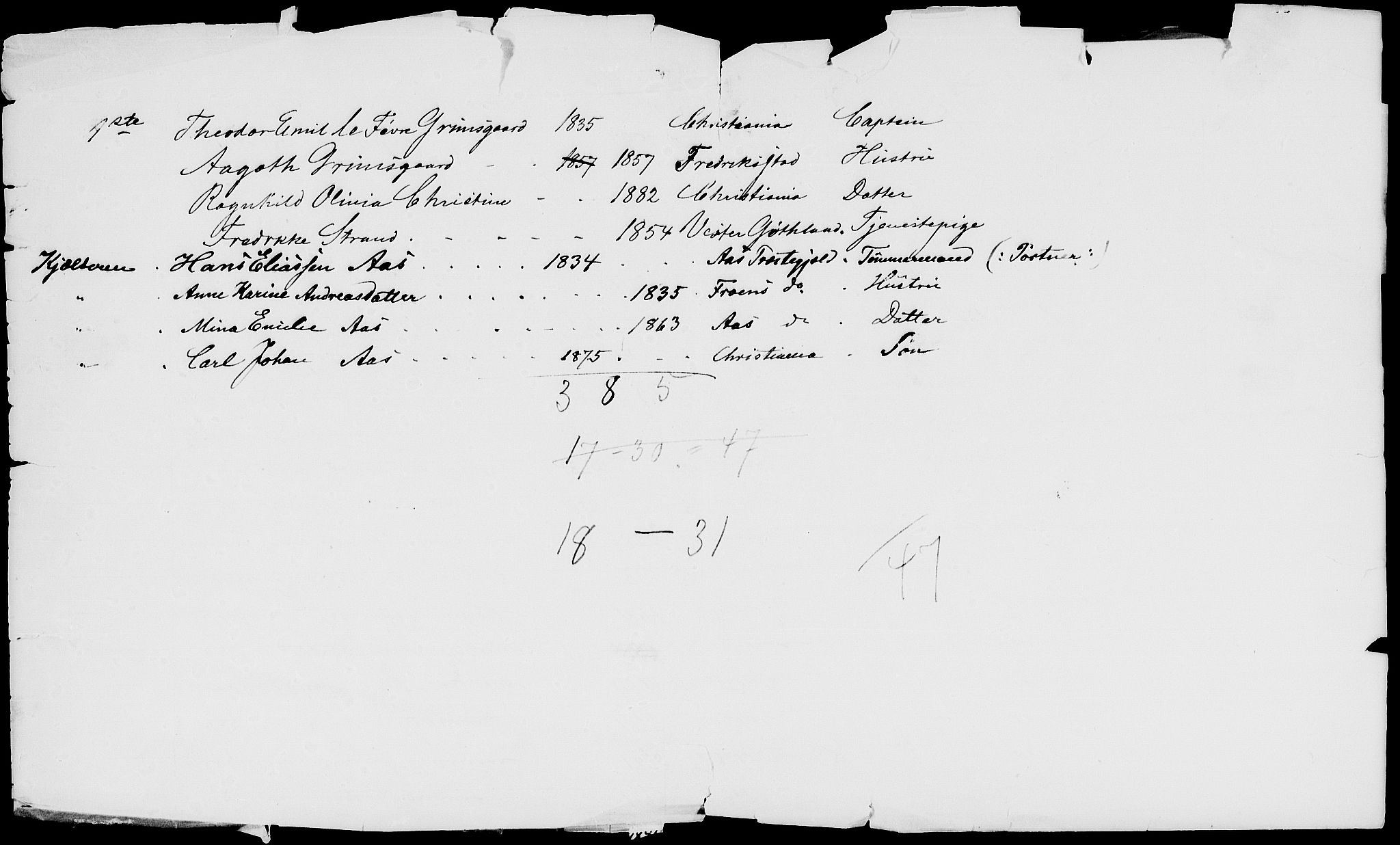 RA, 1885 census for 0301 Kristiania, 1885, p. 563