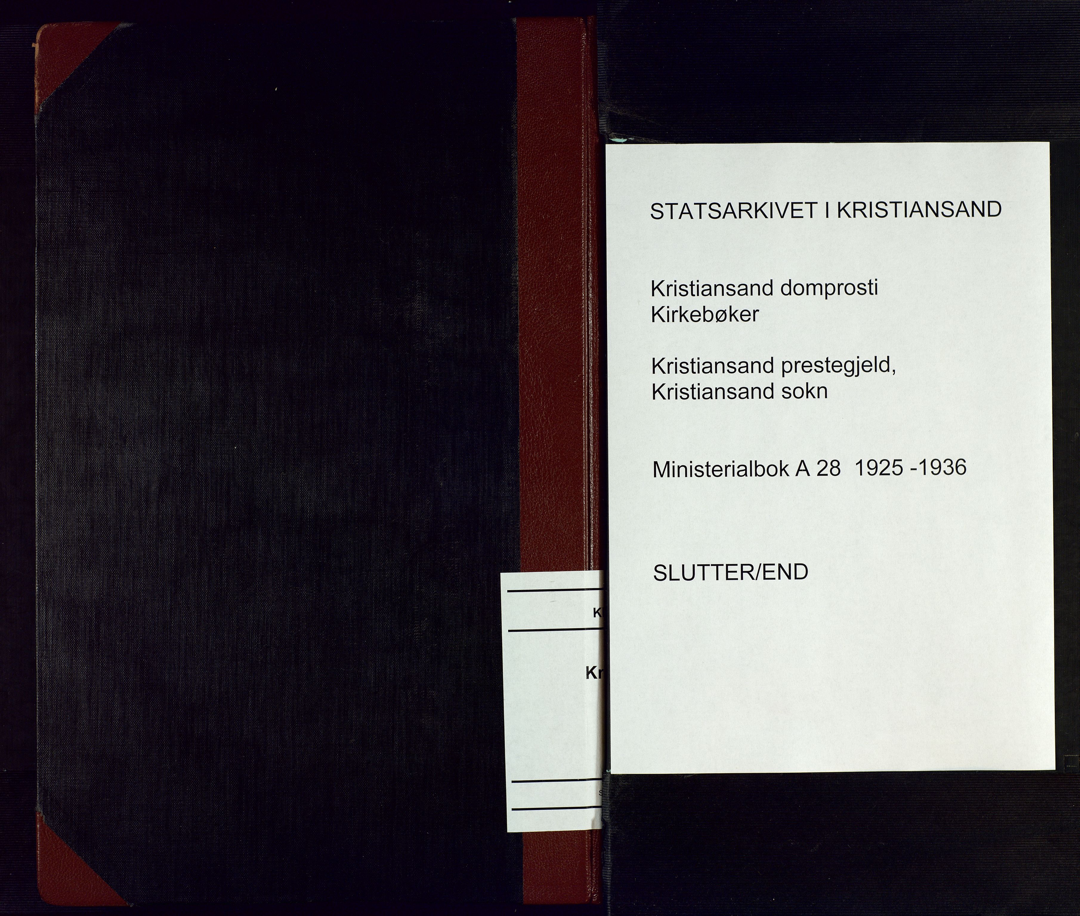 Kristiansand domprosti, AV/SAK-1112-0006/F/Fa/L0029: Parish register (official) no. A 28, 1925-1936