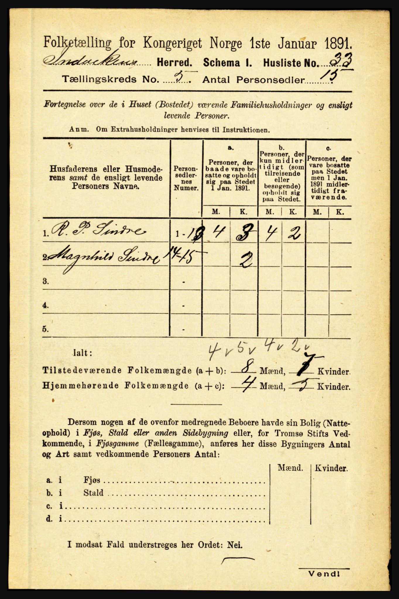 RA, 1891 census for 1447 Innvik, 1891, p. 1925