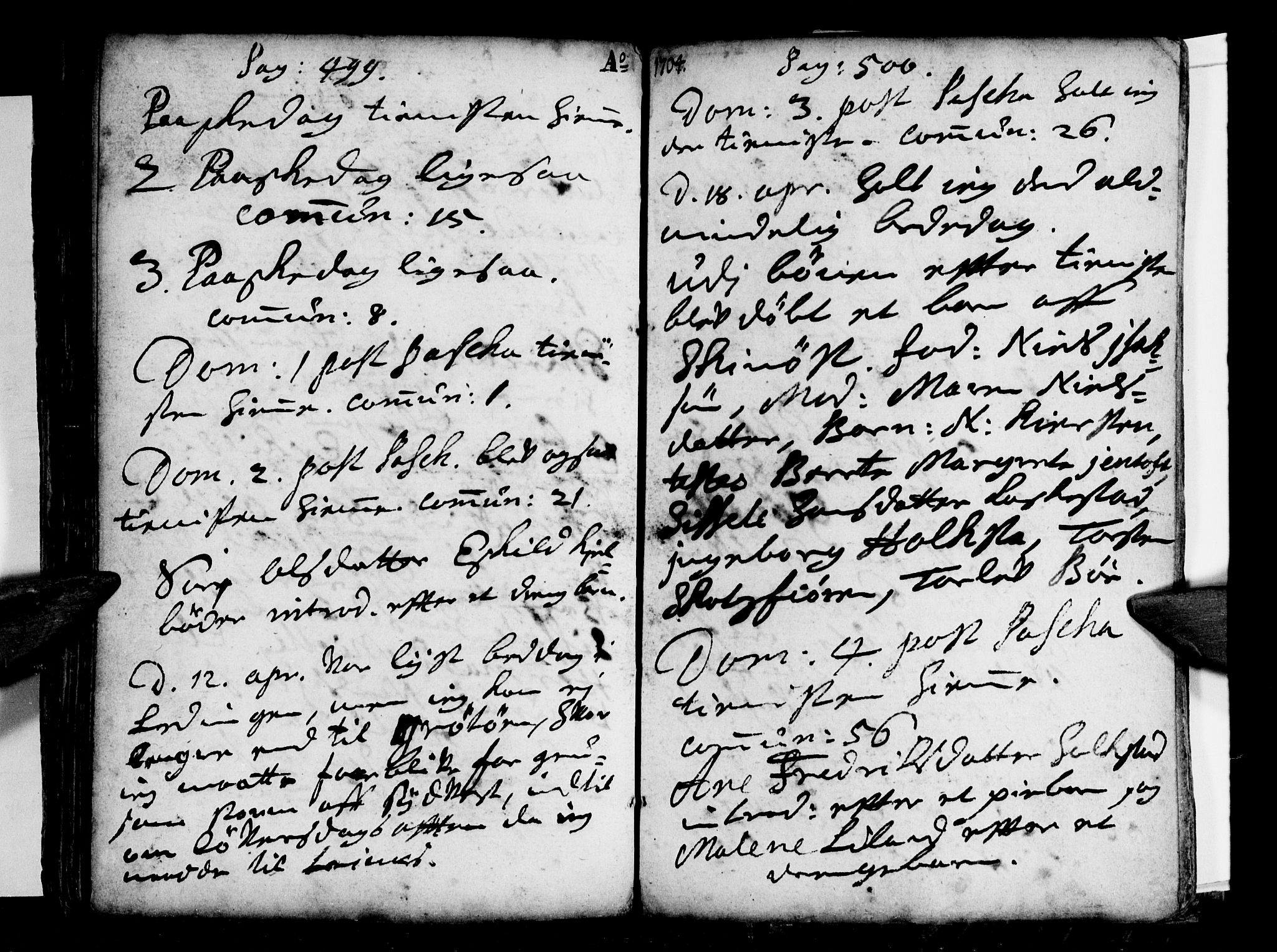 Ministerialprotokoller, klokkerbøker og fødselsregistre - Nordland, AV/SAT-A-1459/855/L0793: Parish register (official) no. 855A01, 1686-1712, p. 499-500