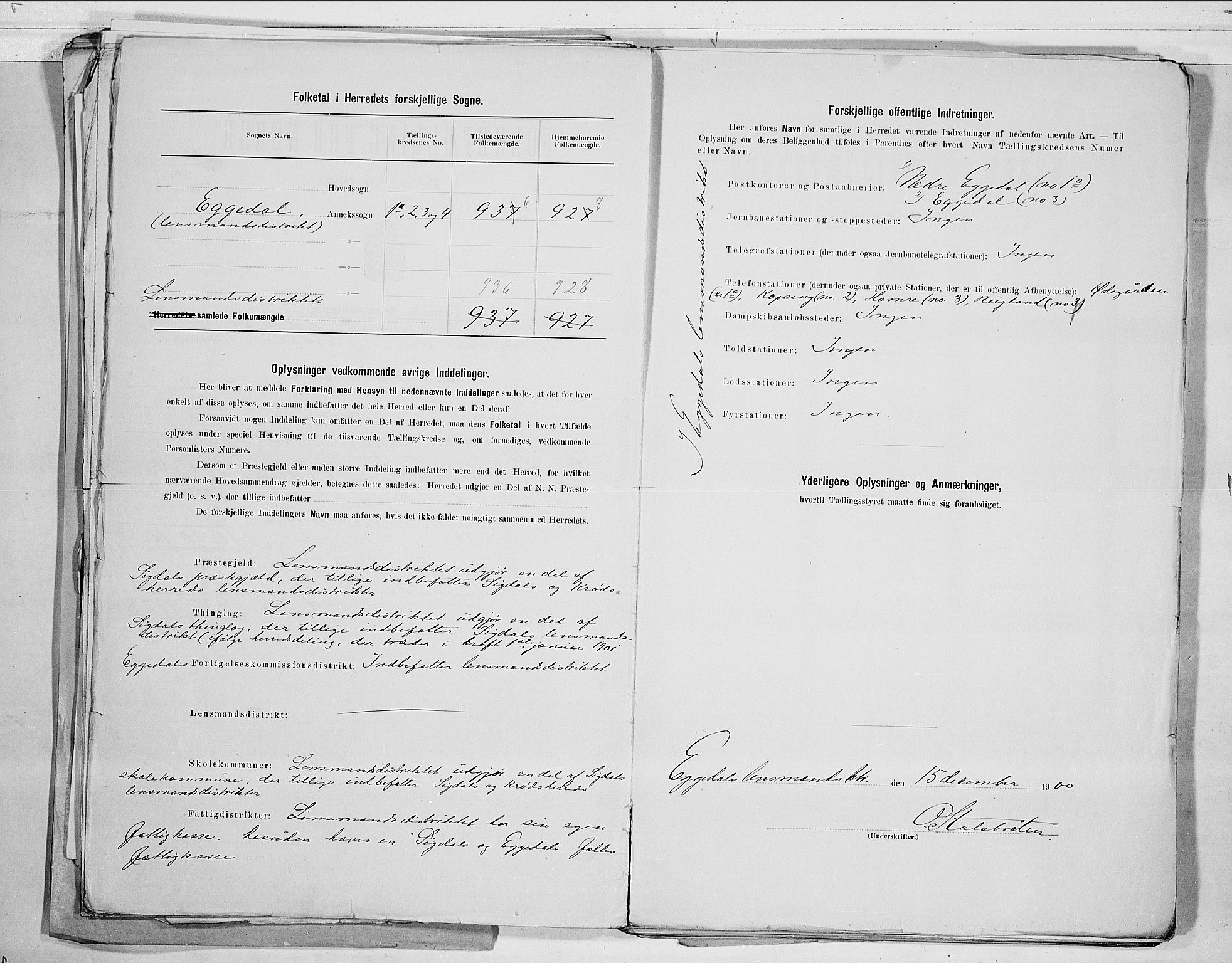 RA, 1900 census for Sigdal, 1900, p. 7