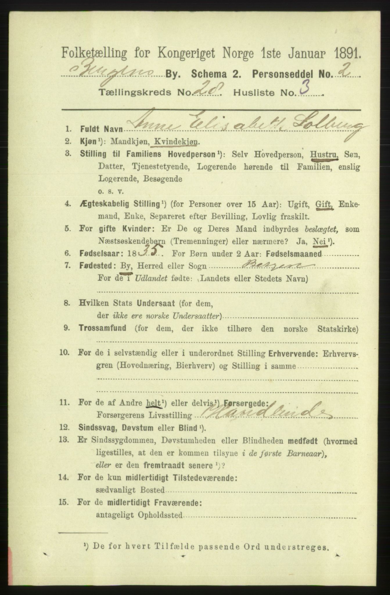 RA, 1891 Census for 1301 Bergen, 1891, p. 36355