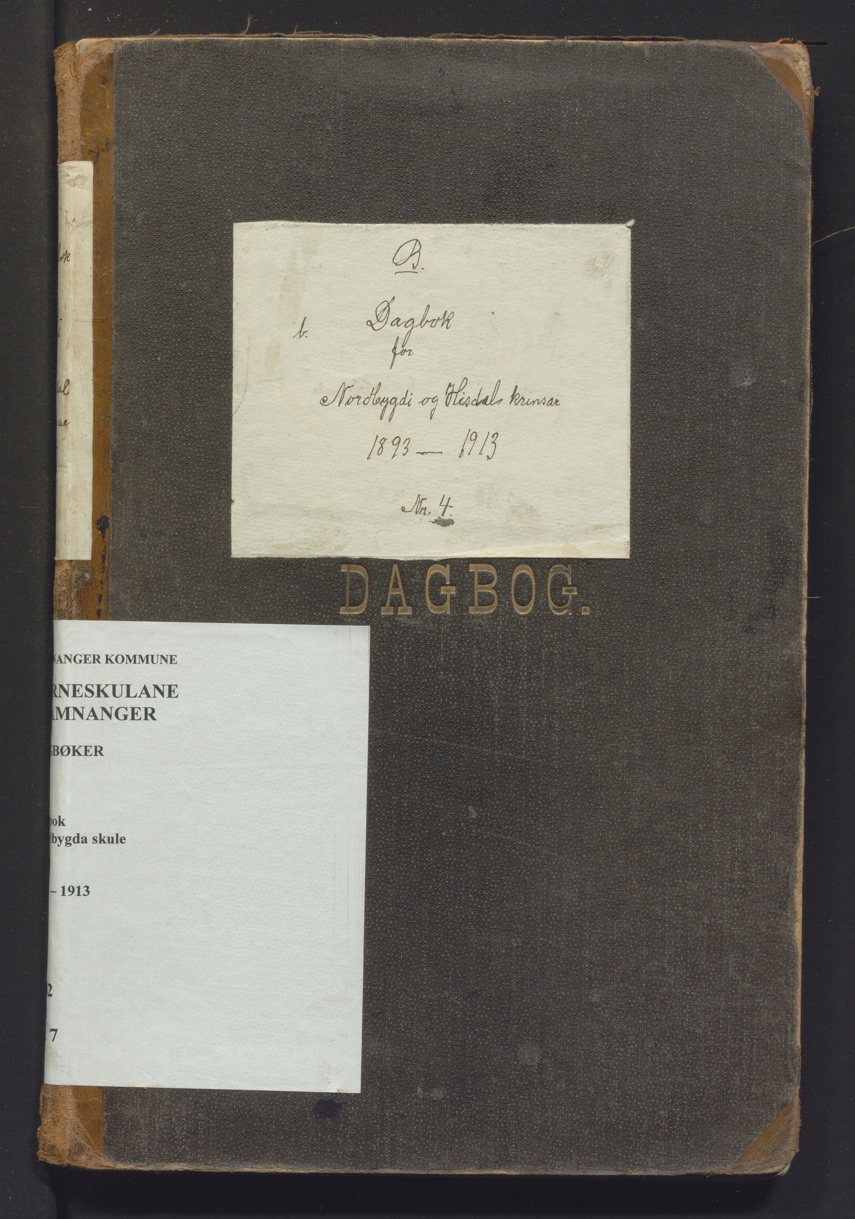 Samnanger kommune. Barneskulane, IKAH/1242-231/G/Ga/L0007: Dagbok for Nordbygdi folkeskule, 1892-1913