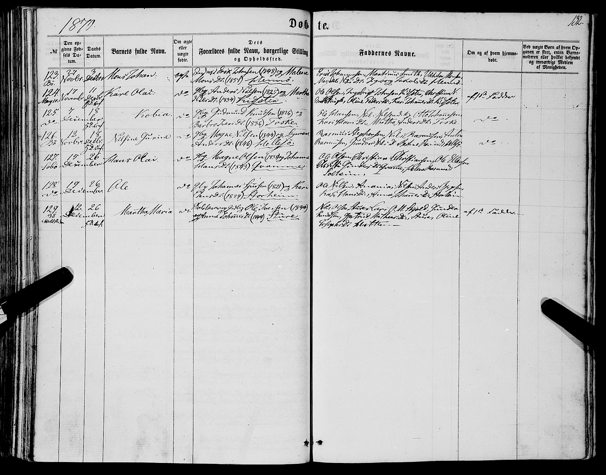 Manger sokneprestembete, AV/SAB-A-76801/H/Haa: Parish register (official) no. A 7, 1860-1870, p. 132