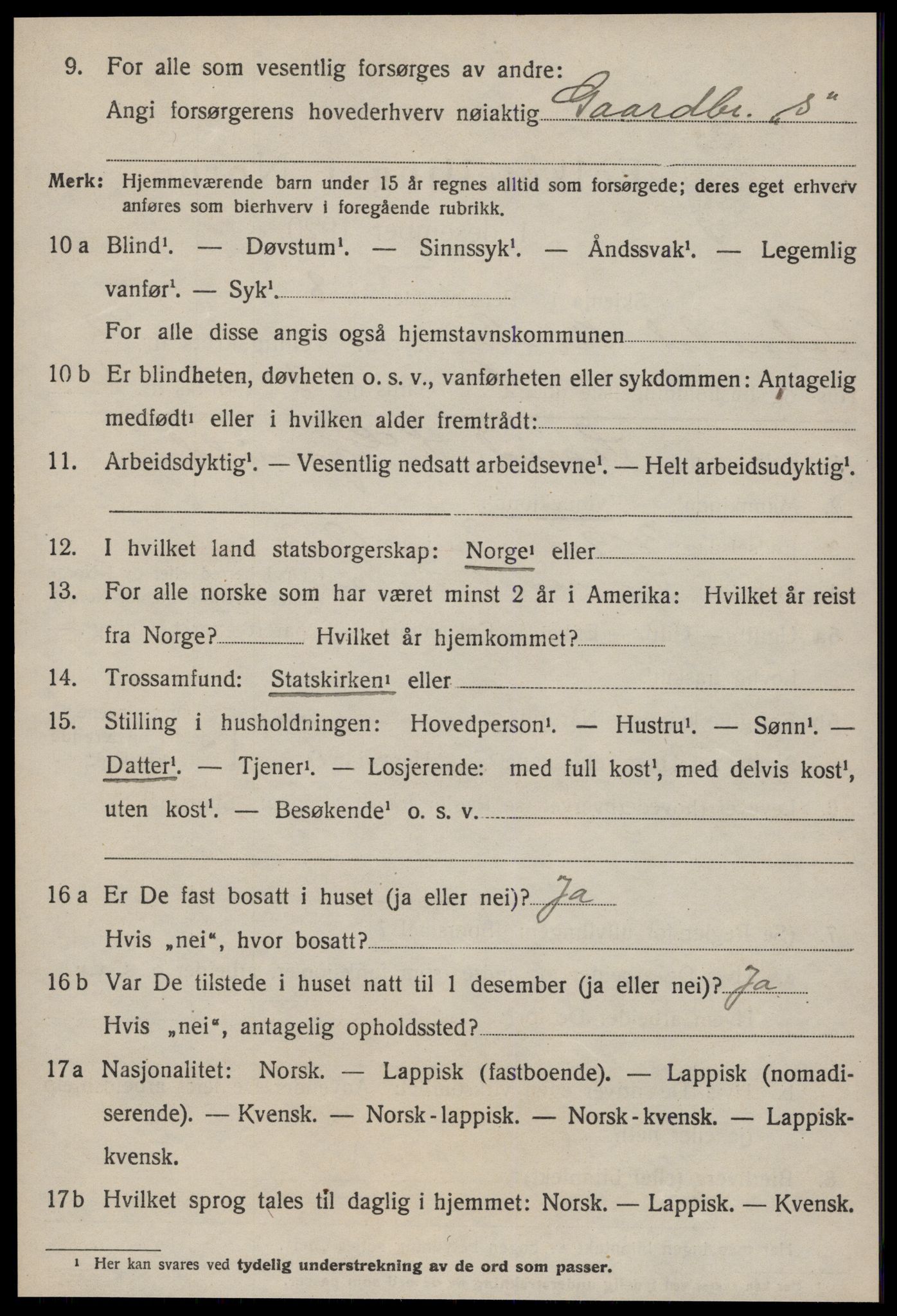 SAT, 1920 census for Soknedal, 1920, p. 1227