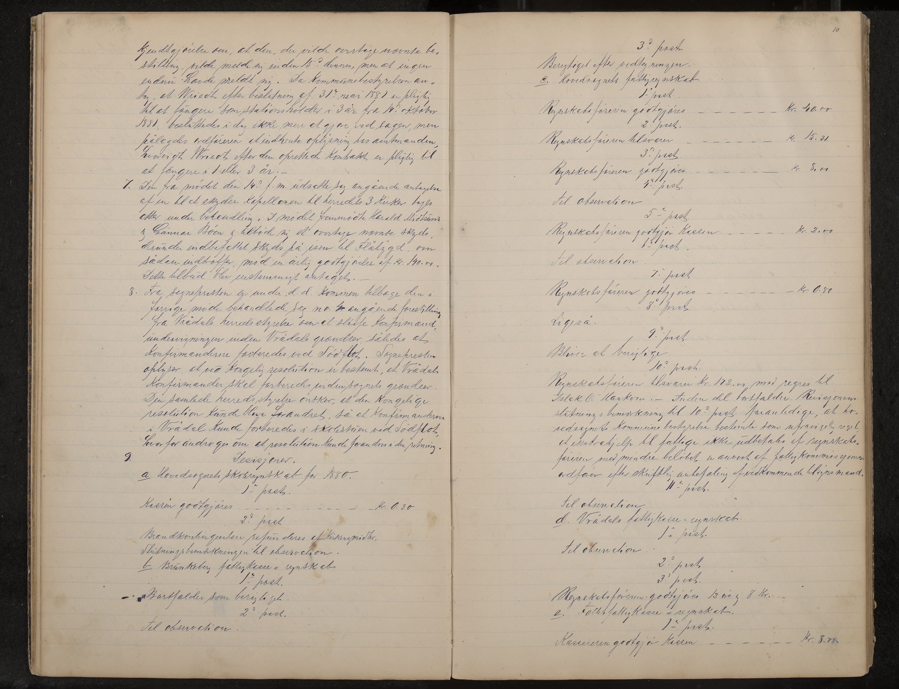 Kviteseid formannskap og sentraladministrasjon, IKAK/0829021/A/Aa/L0002: Utskrift av møtebok, 1882-1888, p. 10