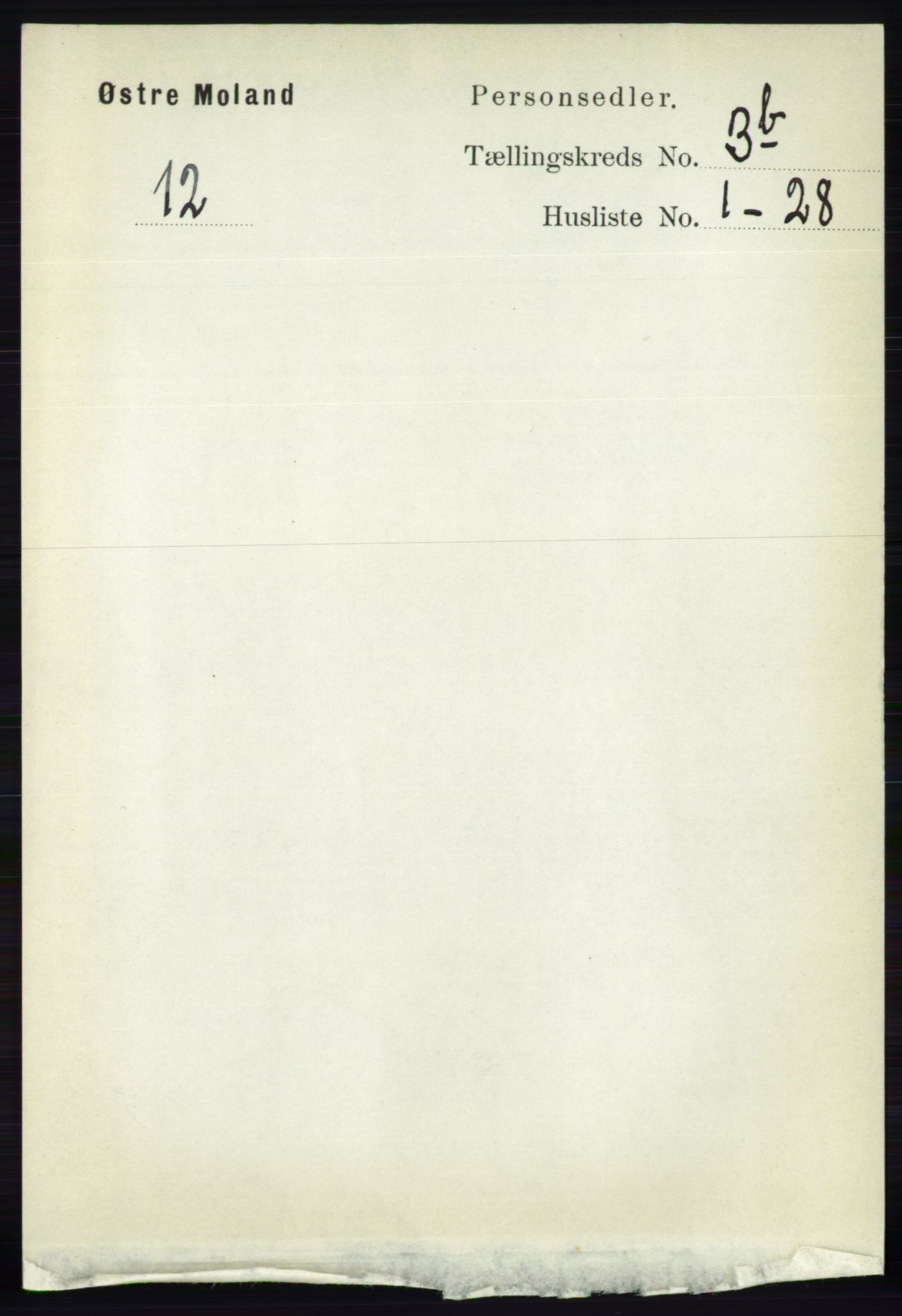 RA, 1891 census for 0918 Austre Moland, 1891, p. 1741
