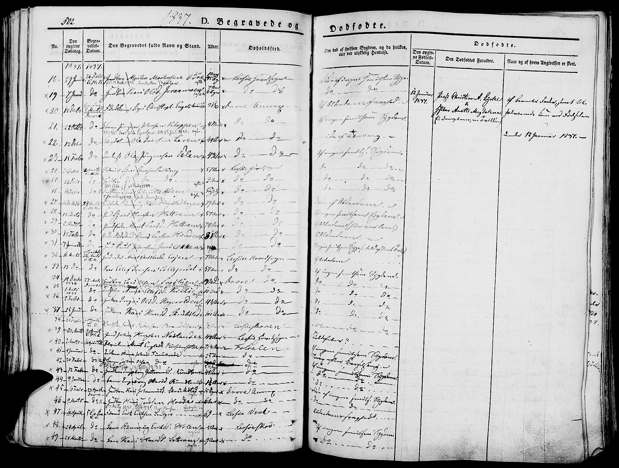 Lesja prestekontor, SAH/PREST-068/H/Ha/Haa/L0005: Parish register (official) no. 5, 1830-1842, p. 502