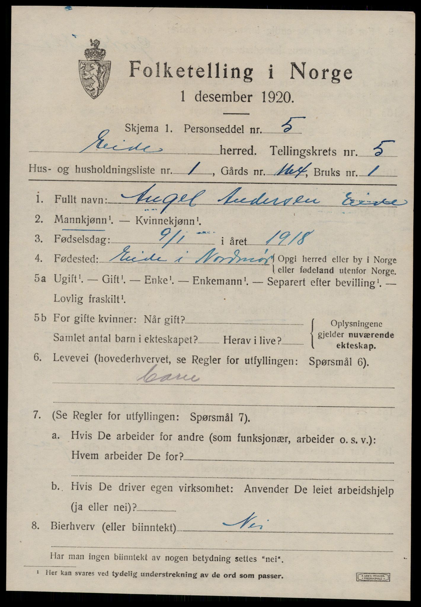 SAT, 1920 census for Eid (MR), 1920, p. 2236