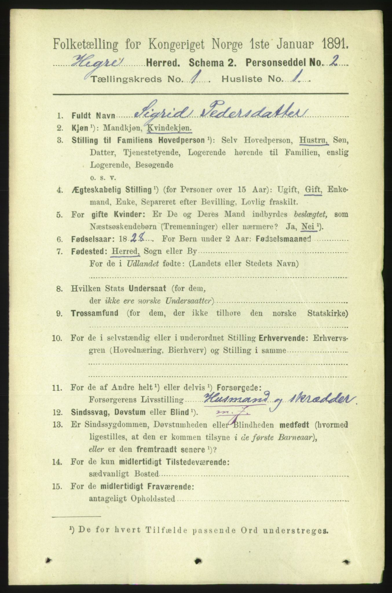 RA, 1891 census for 1712 Hegra, 1891, p. 79