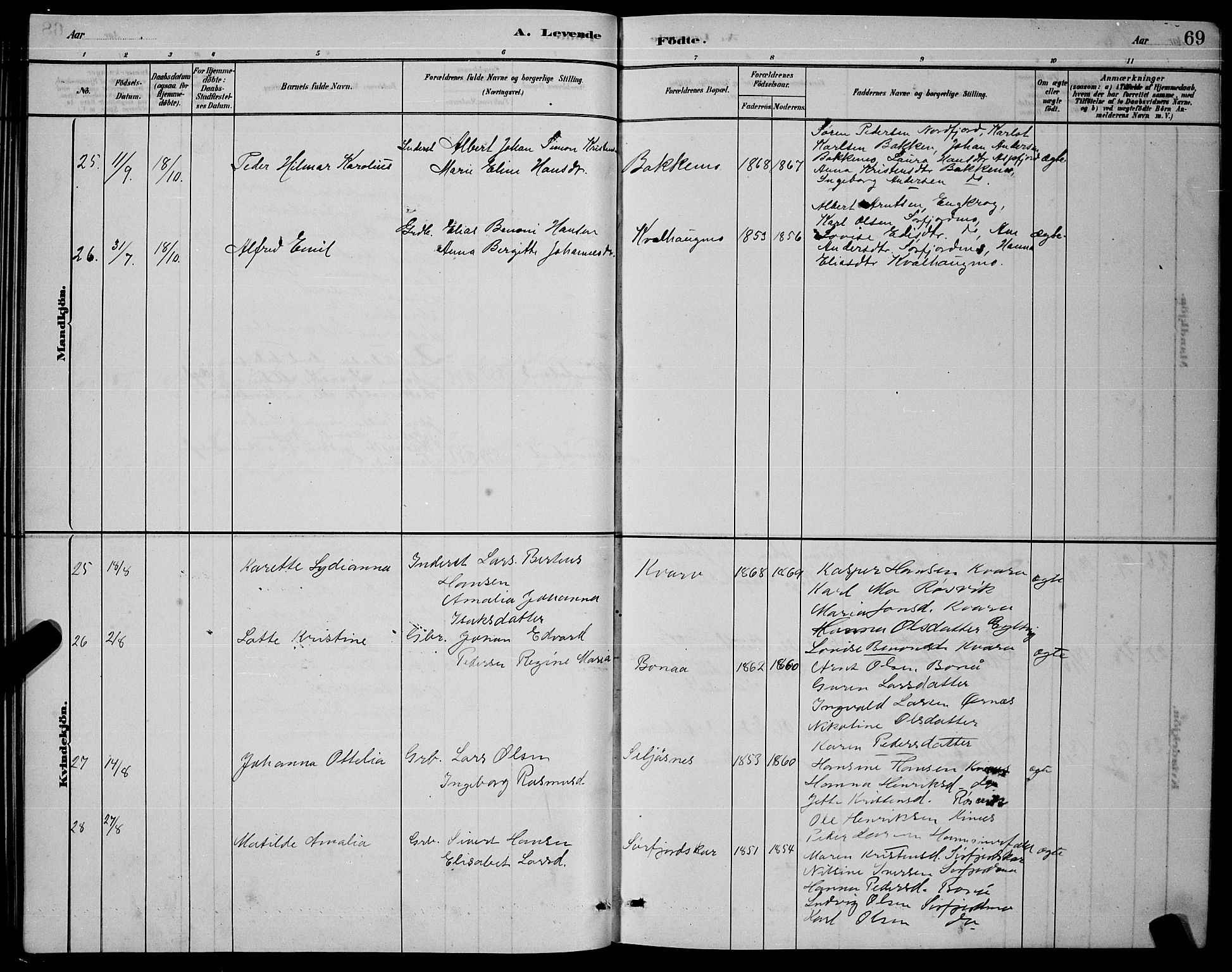 Ministerialprotokoller, klokkerbøker og fødselsregistre - Nordland, AV/SAT-A-1459/853/L0772: Parish register (official) no. 853A11, 1881-1900, p. 69